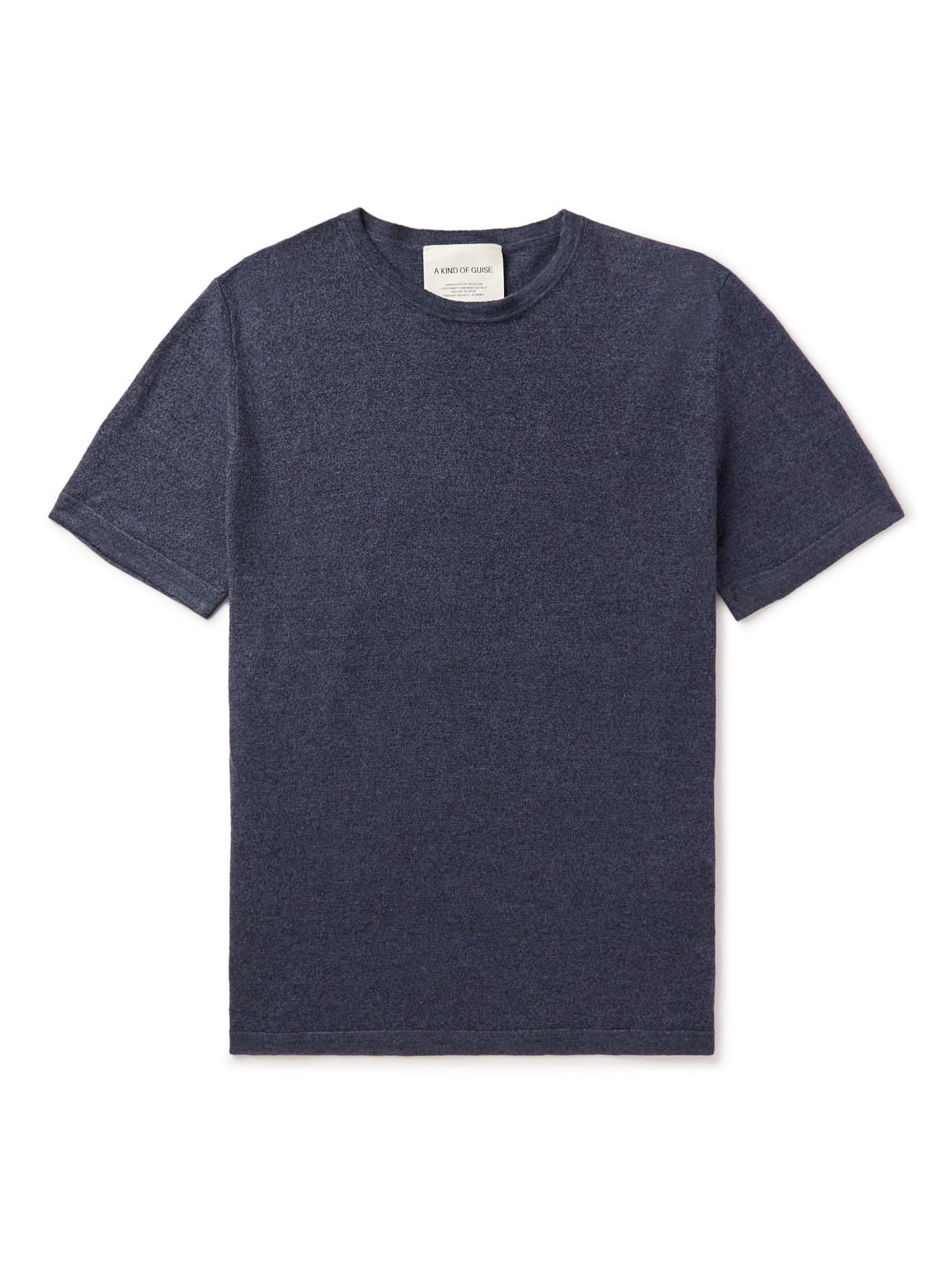 A Kind Of Guise Hamdi Linen And Merino Wool-blend T-shirt In Blue