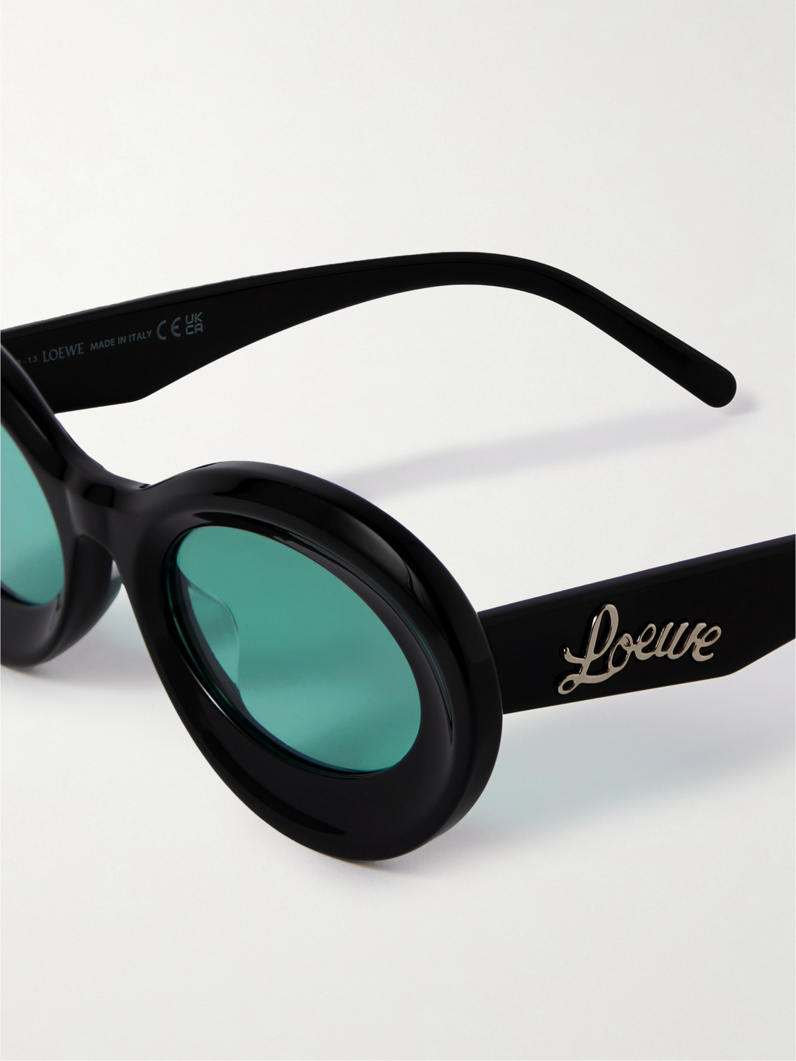 Shop Loewe Paula's Ibiza Oval-frame Acetate Sunglasses In Black