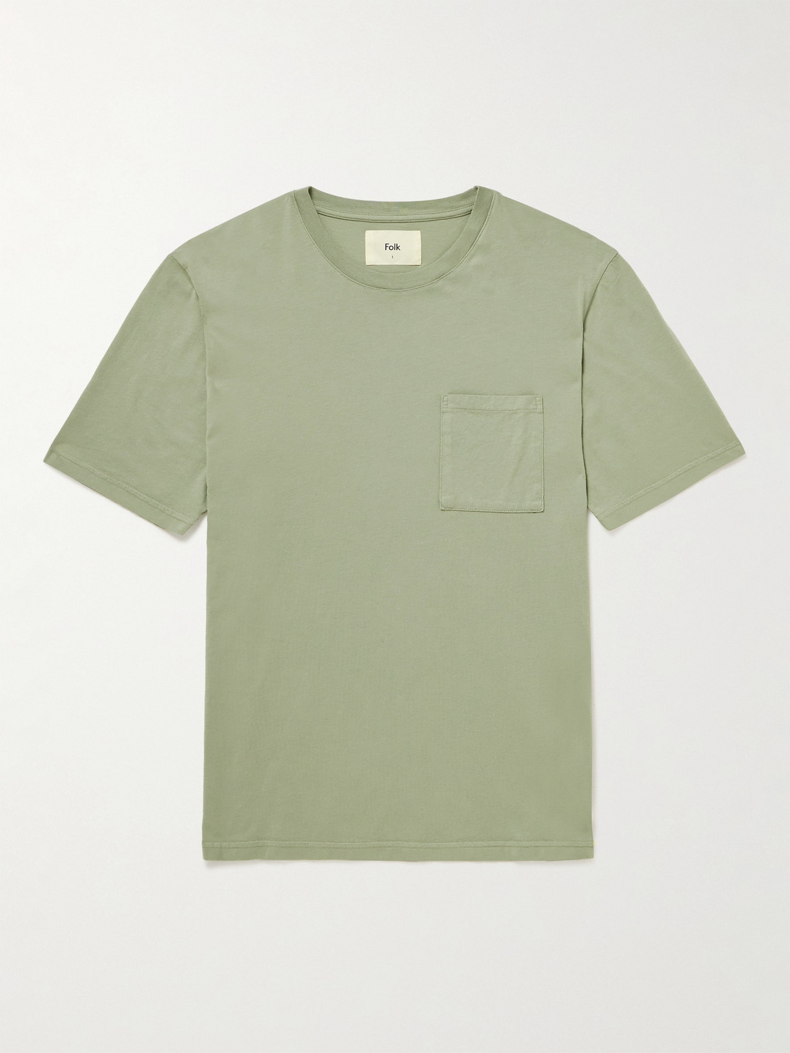 Folk Assembly Logo-appliquéd Cotton-jersey T-shirt In Green