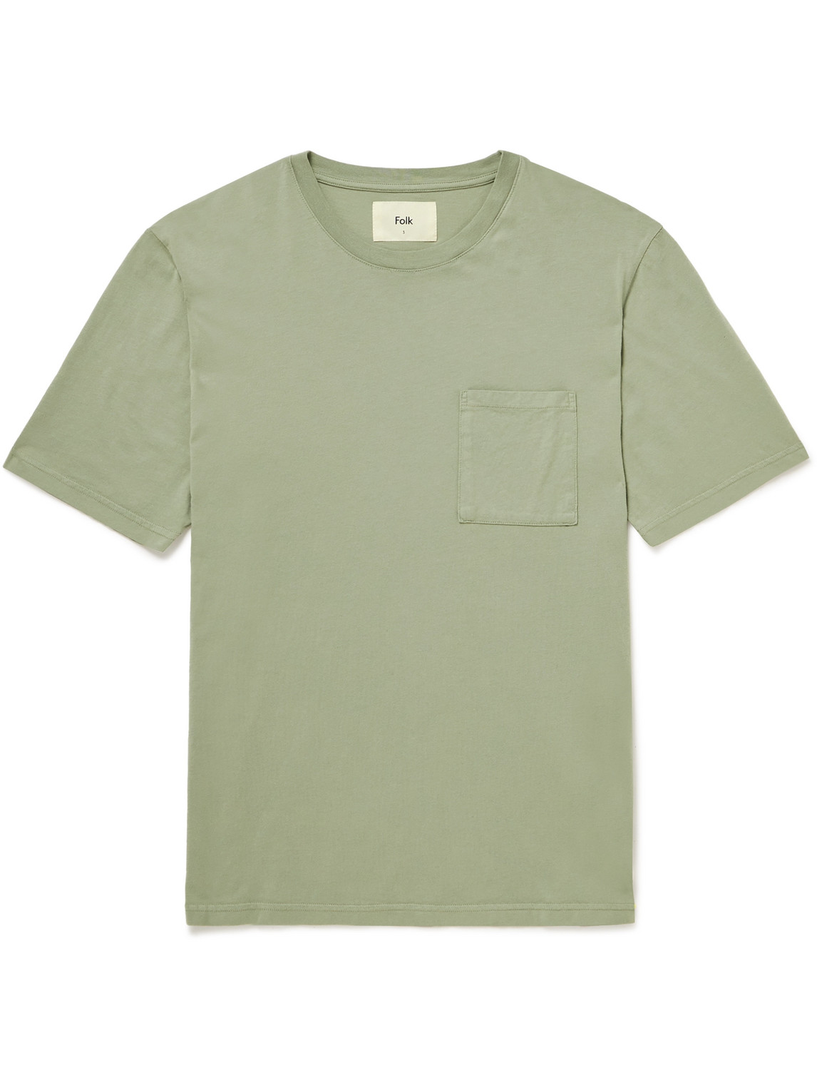 Folk Assembly Logo-appliquéd Cotton-jersey T-shirt In Green