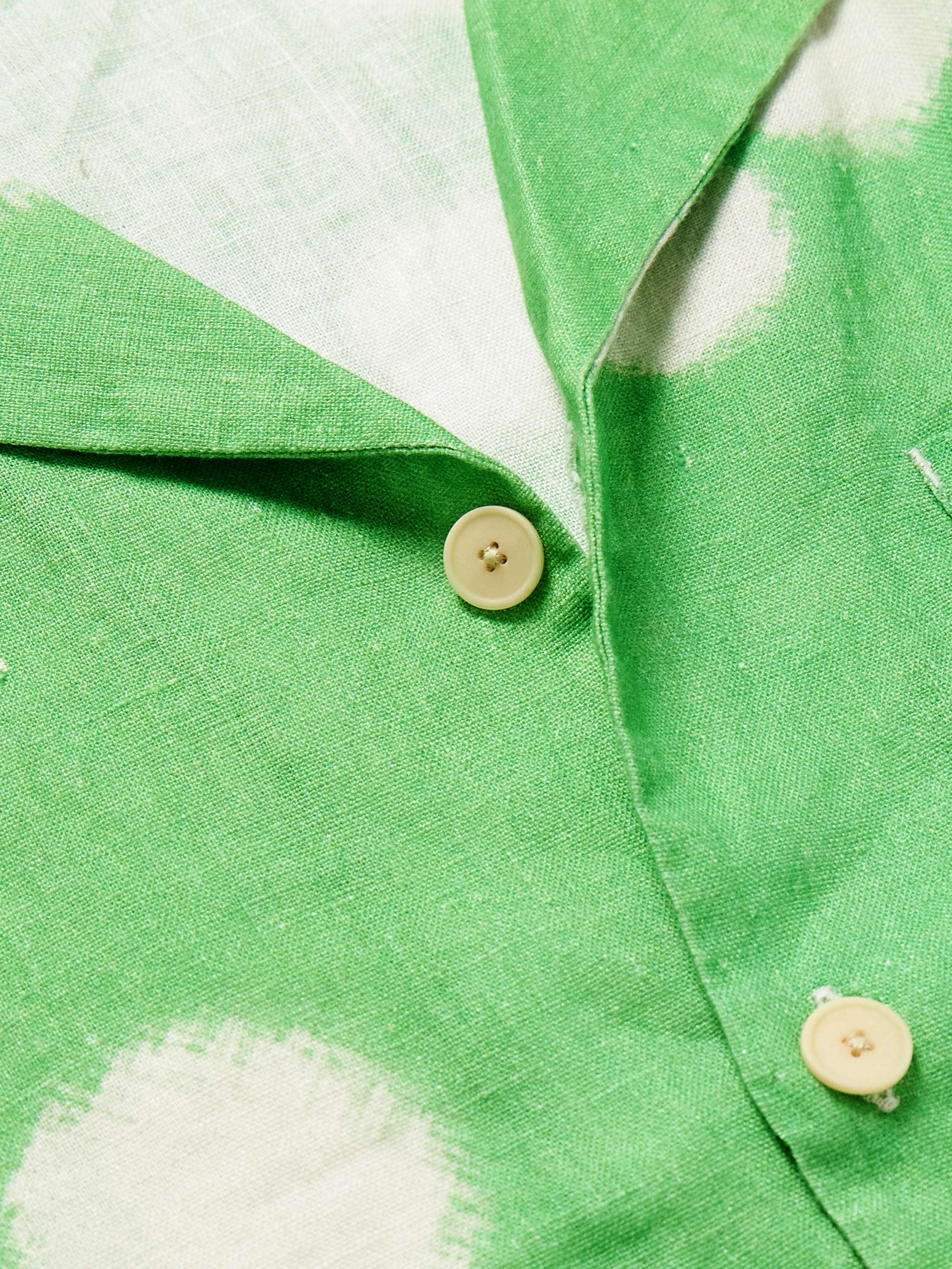 FOLK Camp-Collar Printed  Linen Shirt