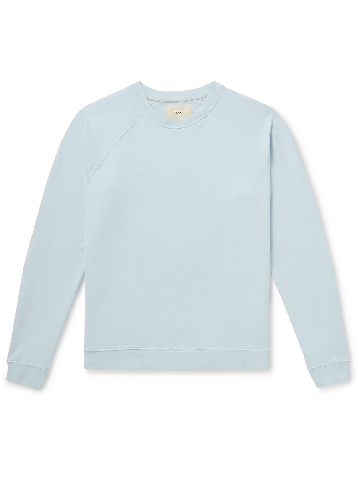Folk Rivet Garment-dyed Cotton-jersey Sweatshirt In Blue