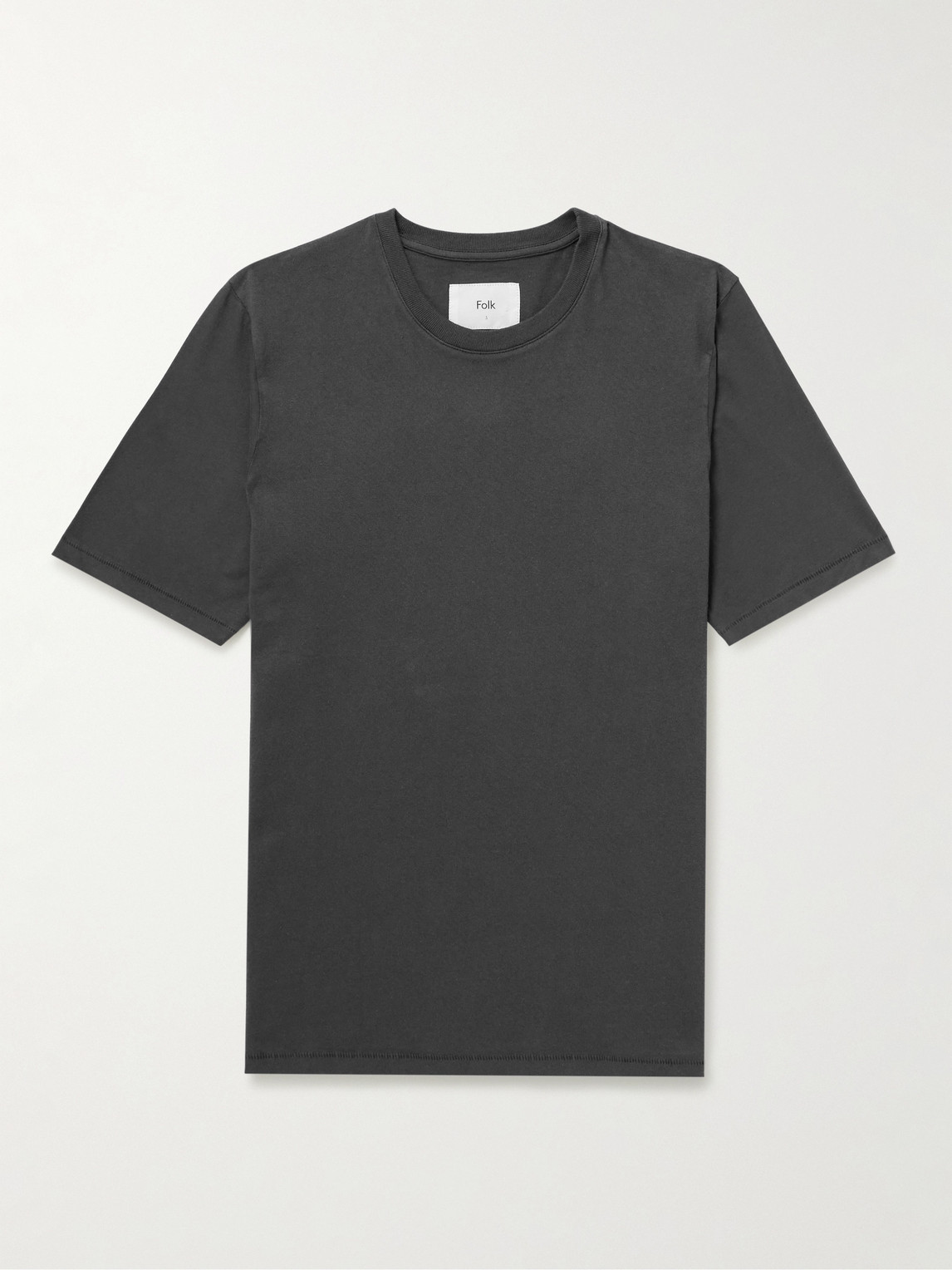 Folk Garment-dyed Cotton-jersey T-shirt In Black