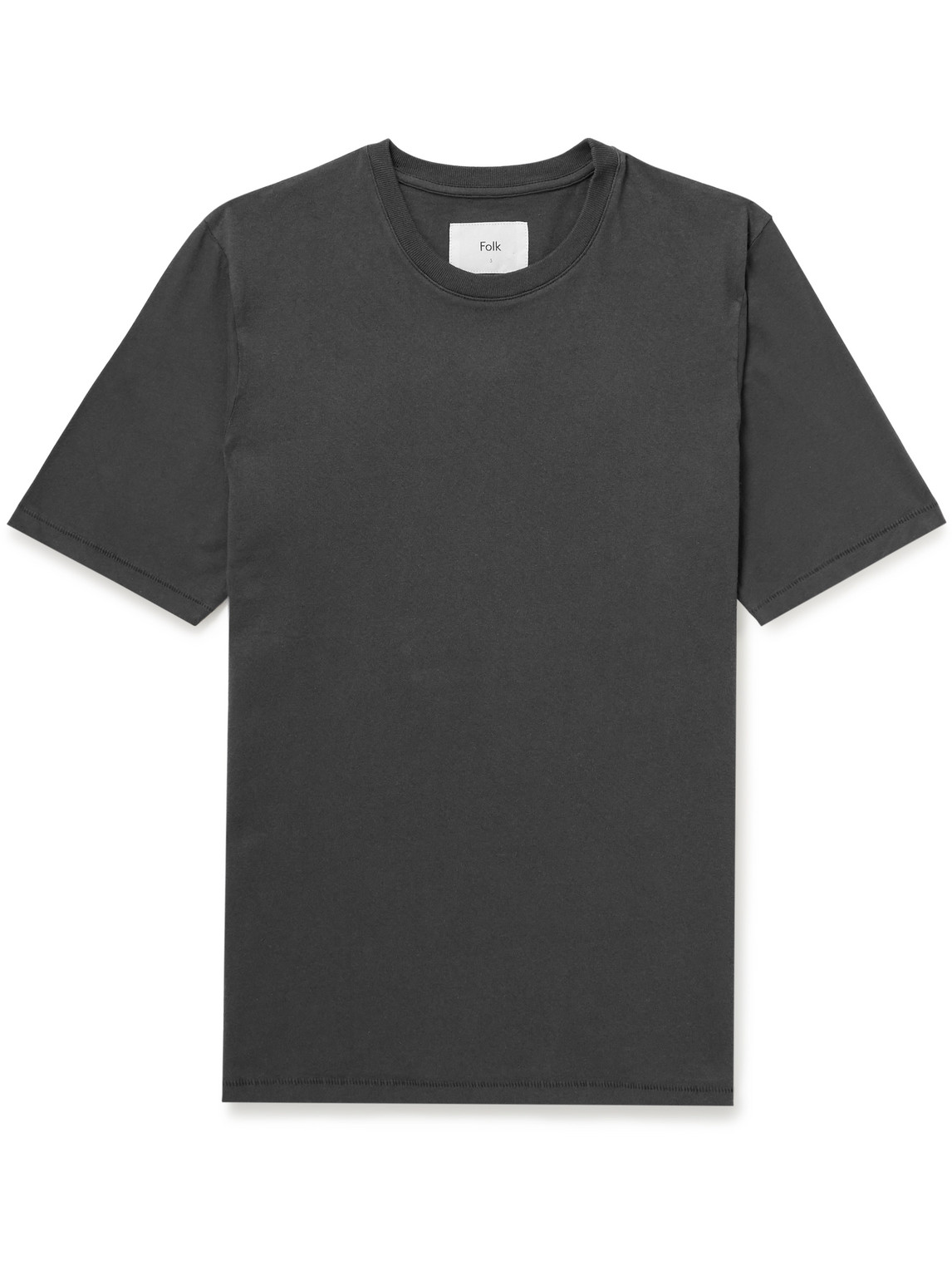 Folk Garment-dyed Cotton-jersey T-shirt In Black