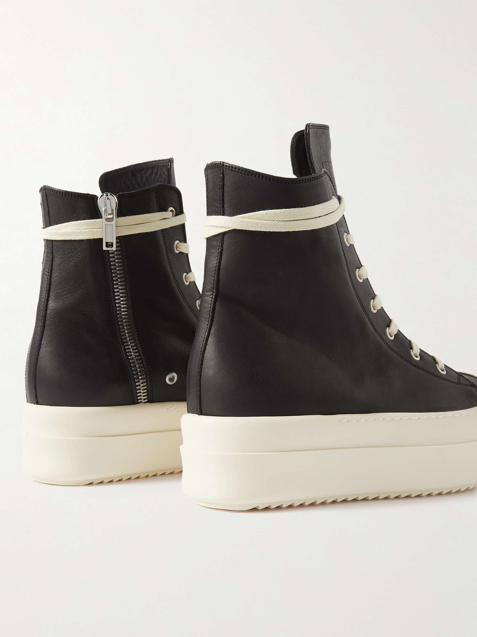 RICK OWENS Mega Bumper Exaggerated-Sole Leather High-Top Sneakers for ...