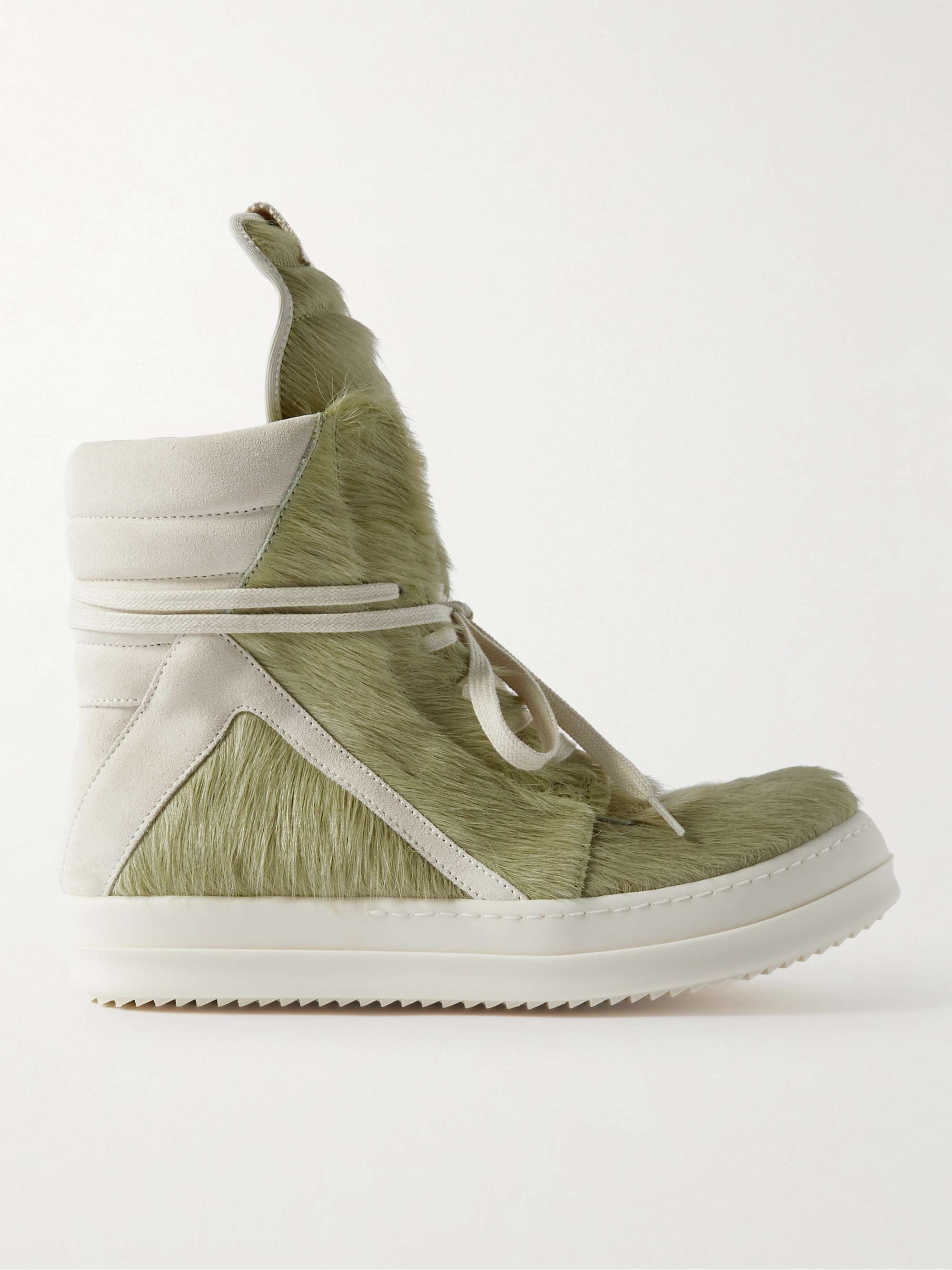 RICK OWENS Geobasket SuedeTrimmed Calf Hair HighTop Sneakers for Men