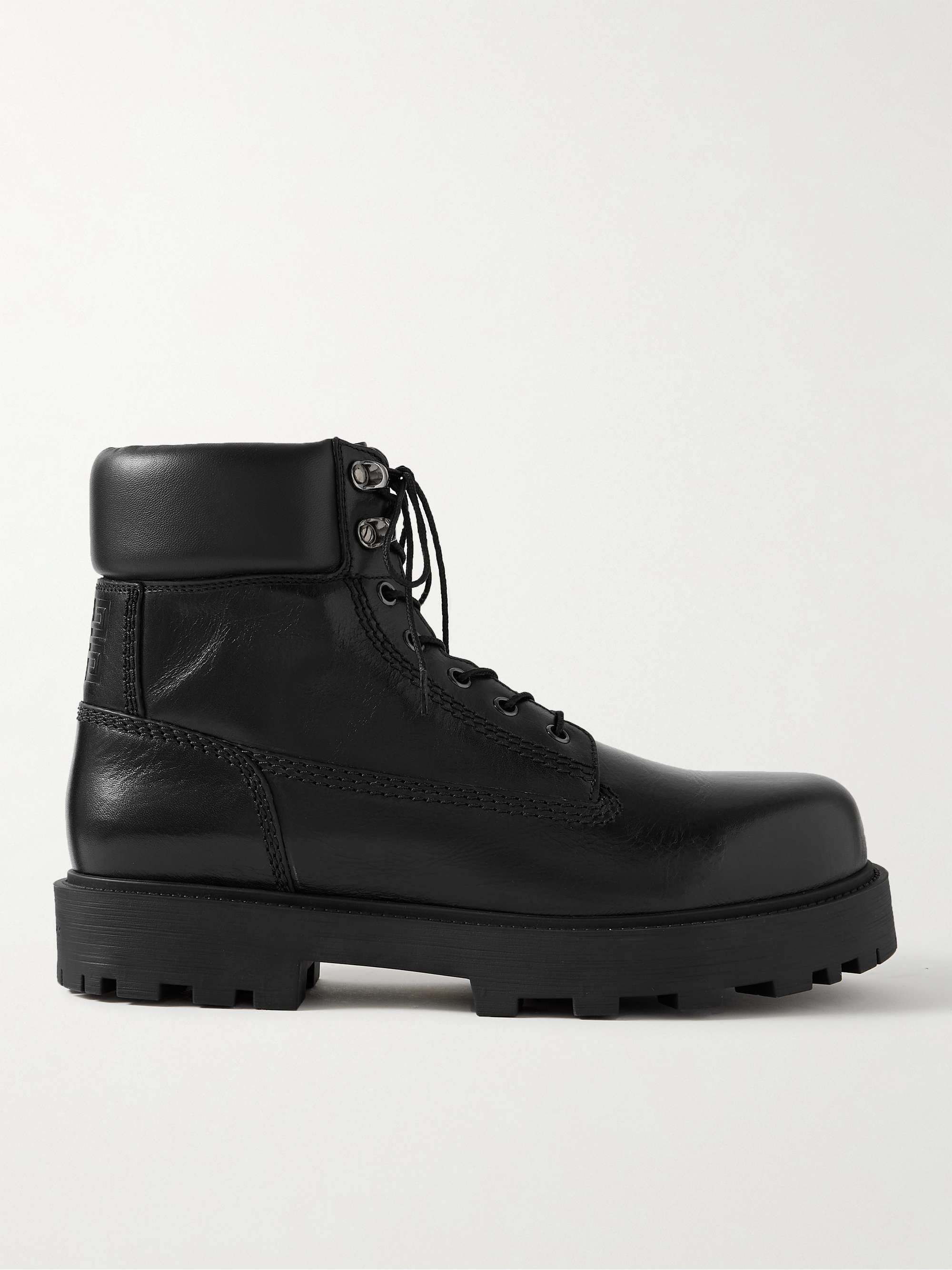 GIVENCHY Show Logo-Debossed Leather Ankle Boots for Men | MR PORTER