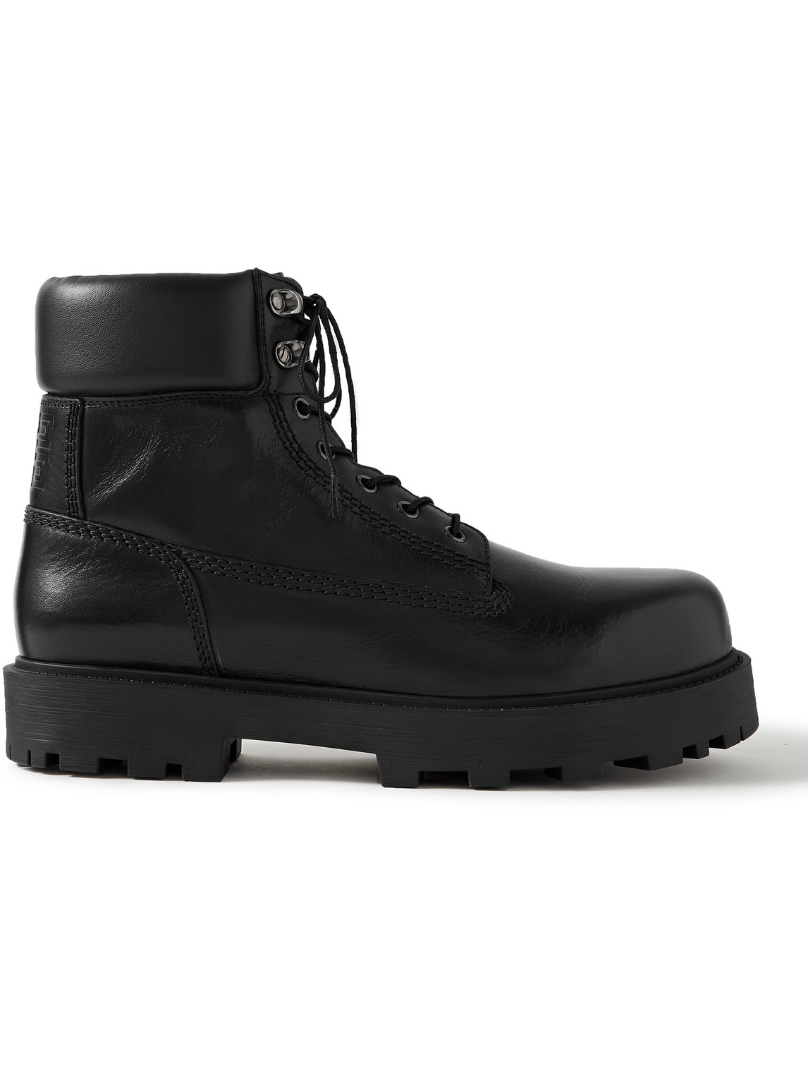 GIVENCHY SHOW LOGO-DEBOSSED LEATHER ANKLE BOOTS