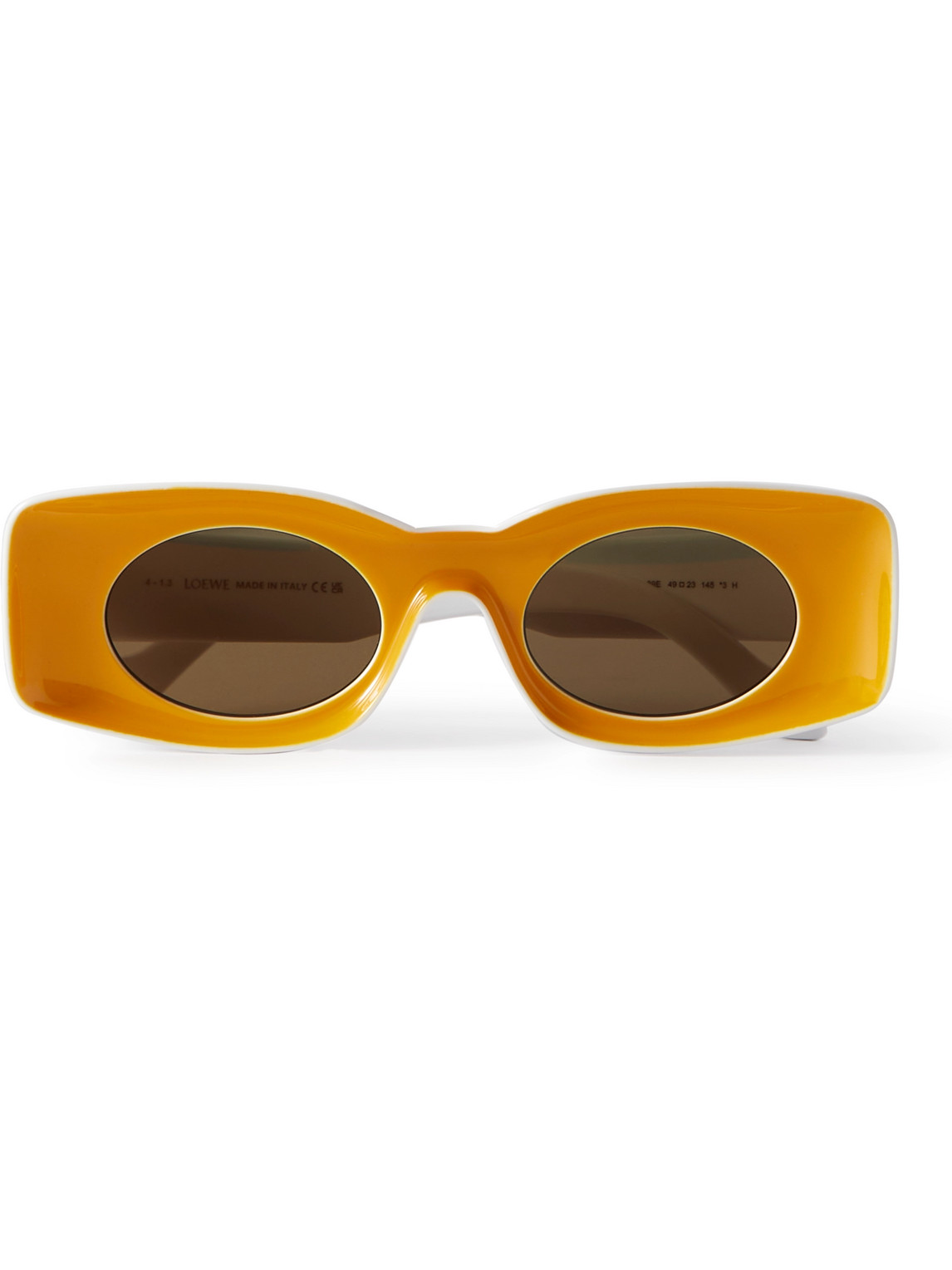 Loewe Paula's Ibiza Rectangular-frame Acetate Sunglasses In Yellow