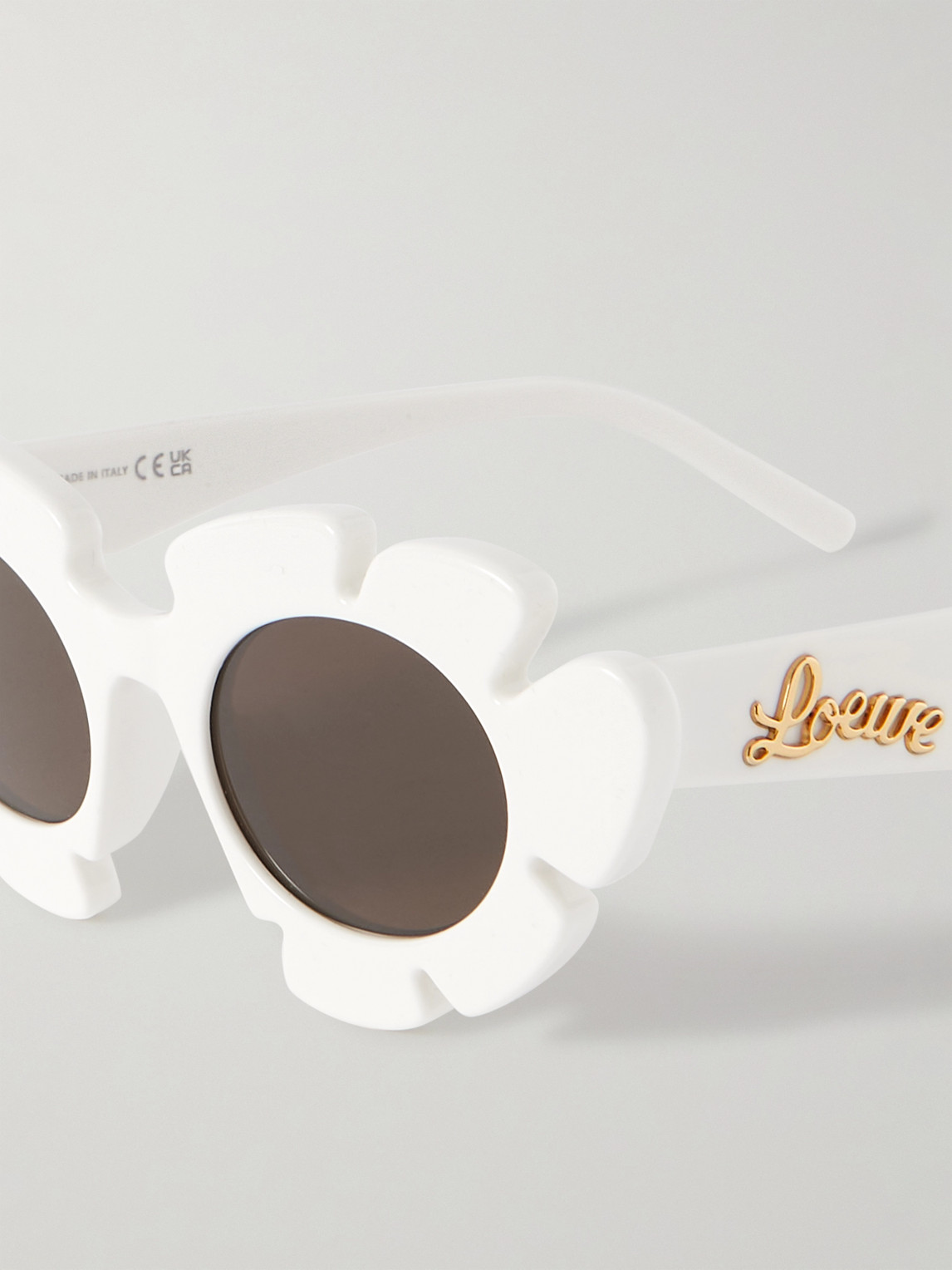 Shop Loewe Paula's Ibiza Round-frame Acetate Sunglasses In White