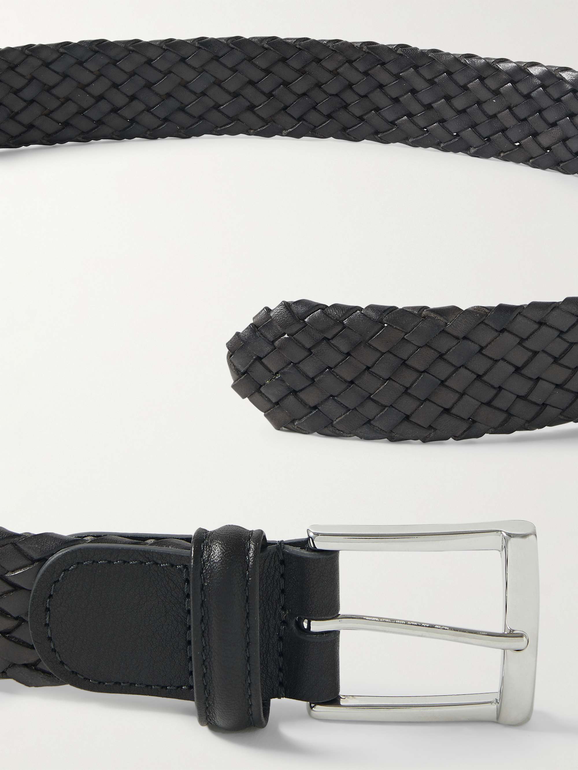 ANDERSON'S 3.5cm Woven Leather Belt