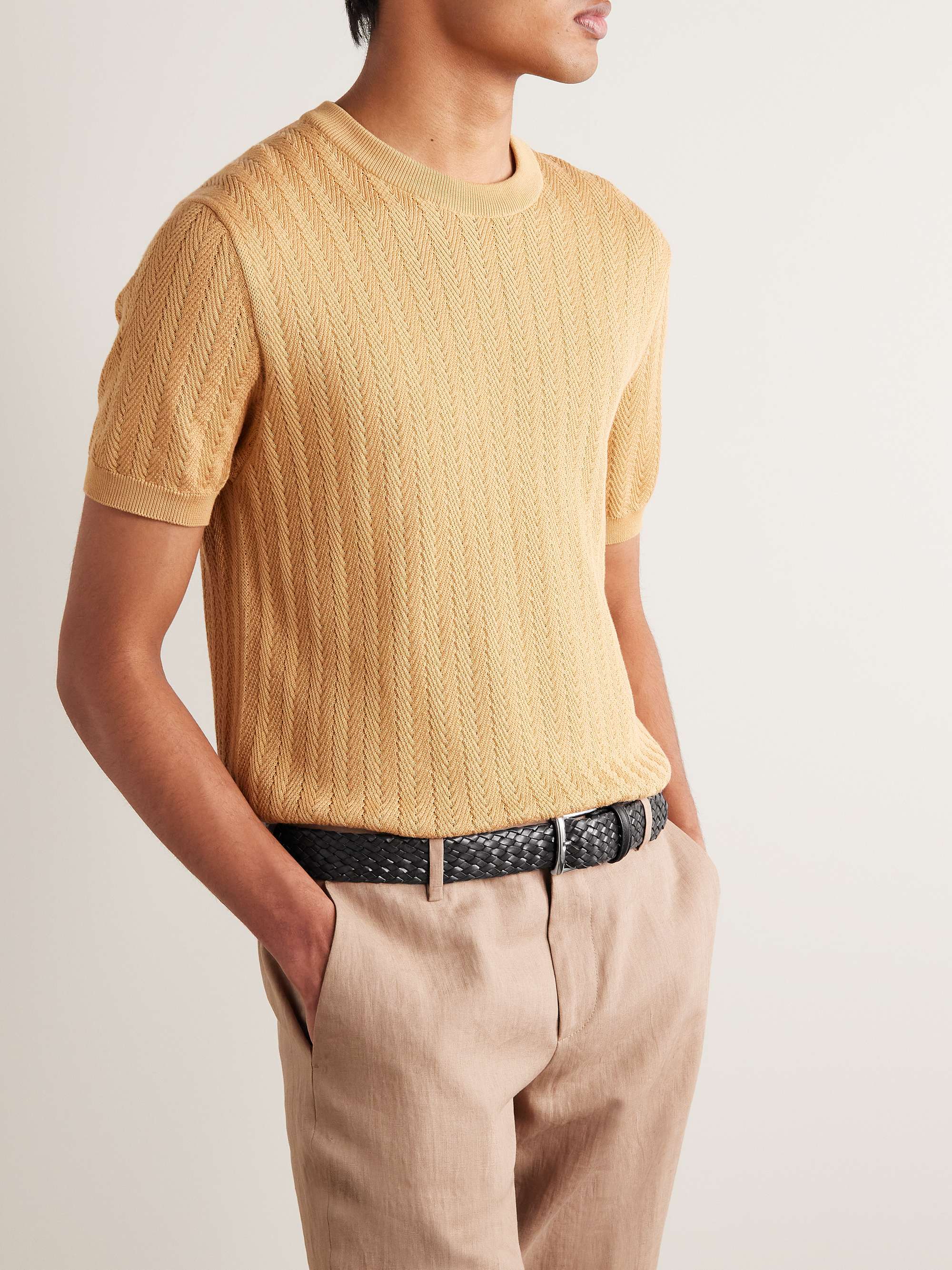 ANDERSON'S 3.5cm Woven Leather Belt