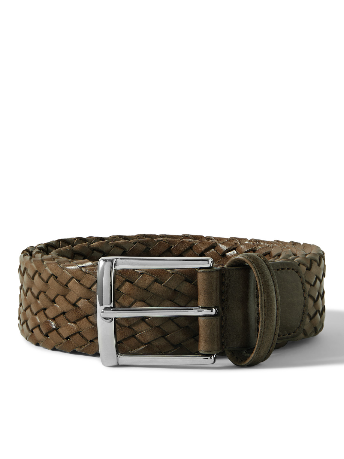 Anderson's Leather 3.5cm Woven Belt - Black