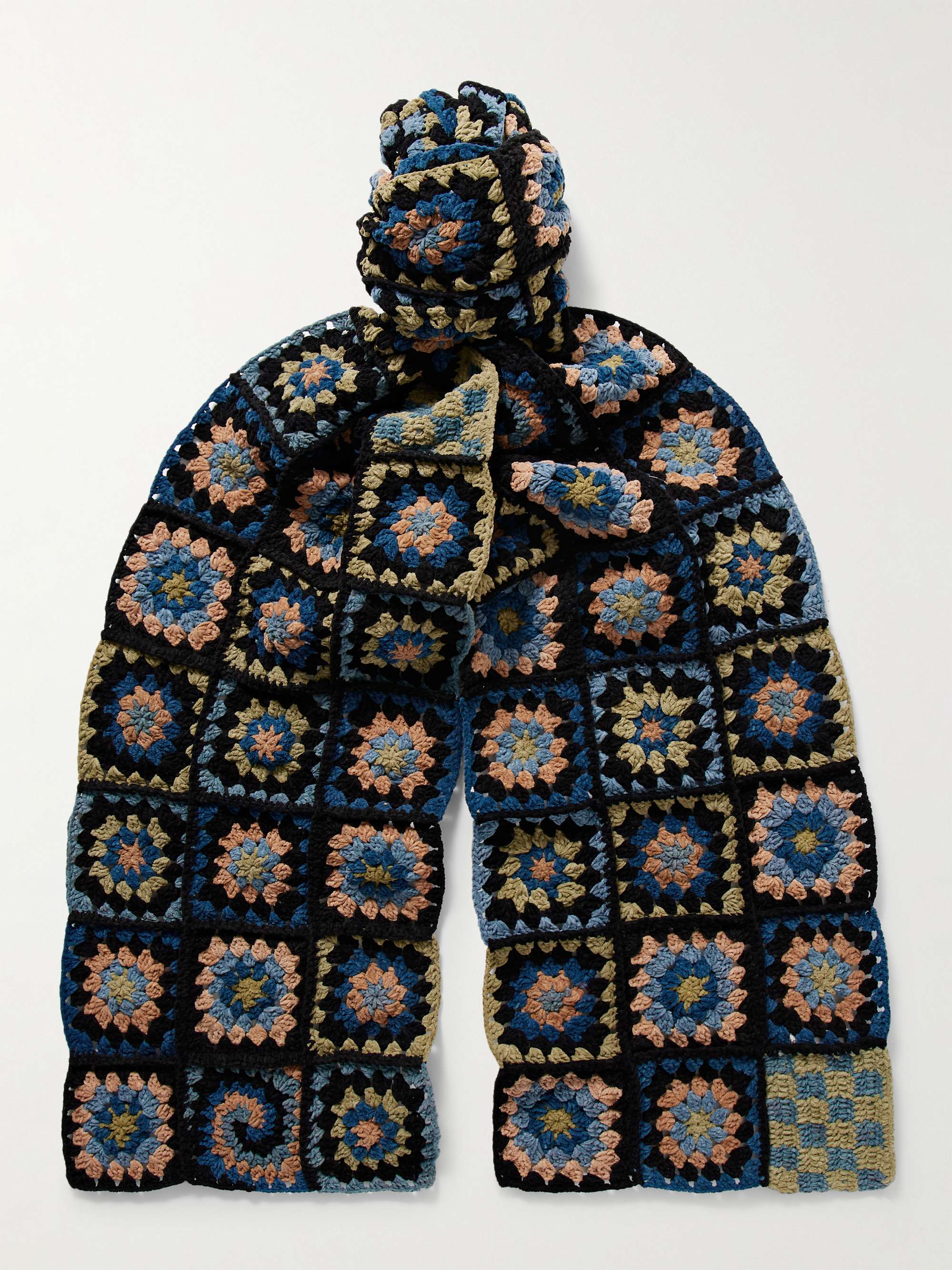 STORY MFG. Piece Crocheted Organic Cotton Scarf for Men