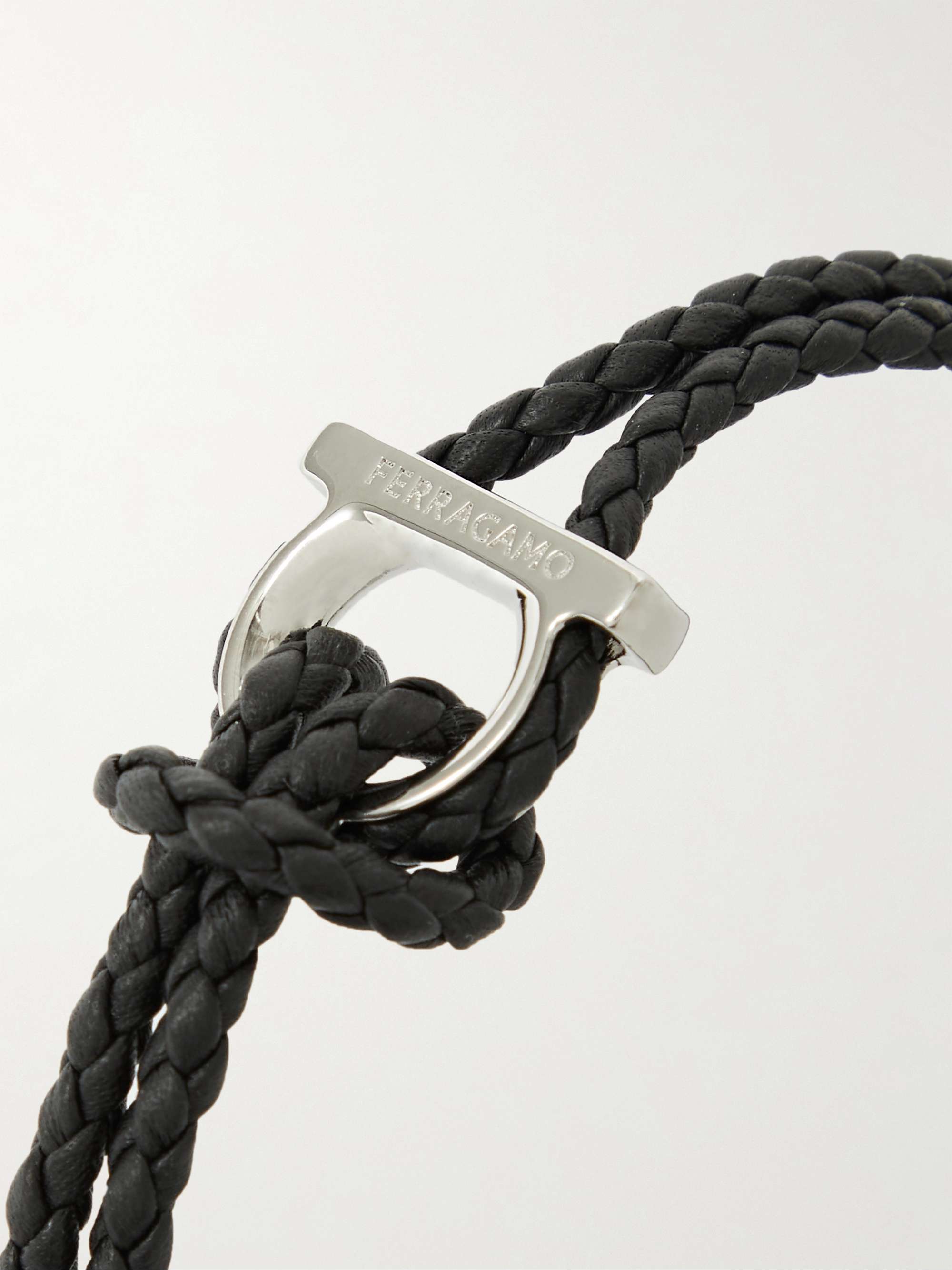 Salvatore Bracelet Ferragamo pleated wool-blend midi skirt -  GenesinlifeShops Canada - Black Leather bracelet Salvatore Bracelet  Ferragamo