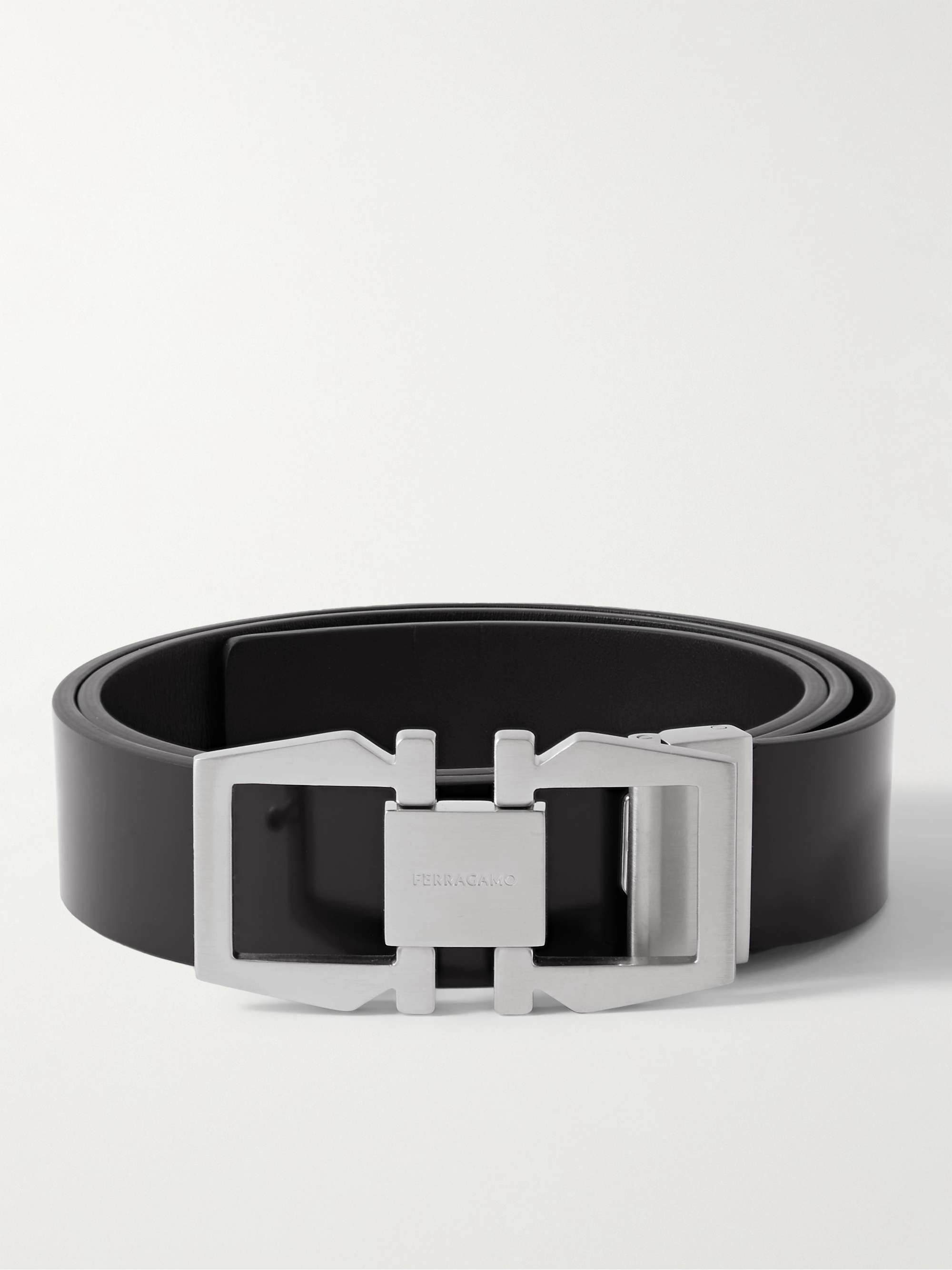 Ferragamo - Men - 3.5cm Leather Belt Black - EU 100