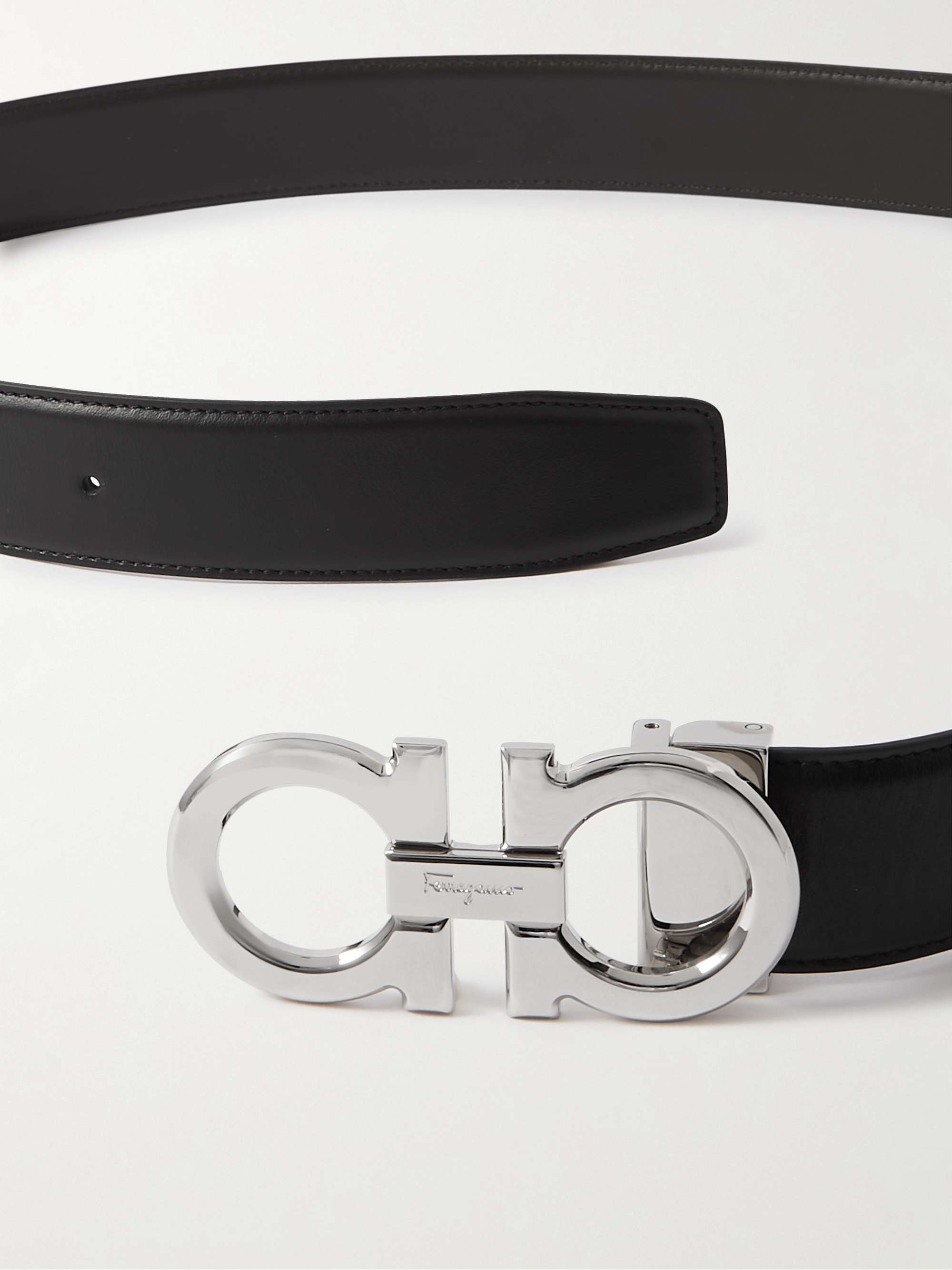 Leather belt Salvatore Ferragamo Black size 95 cm in Leather