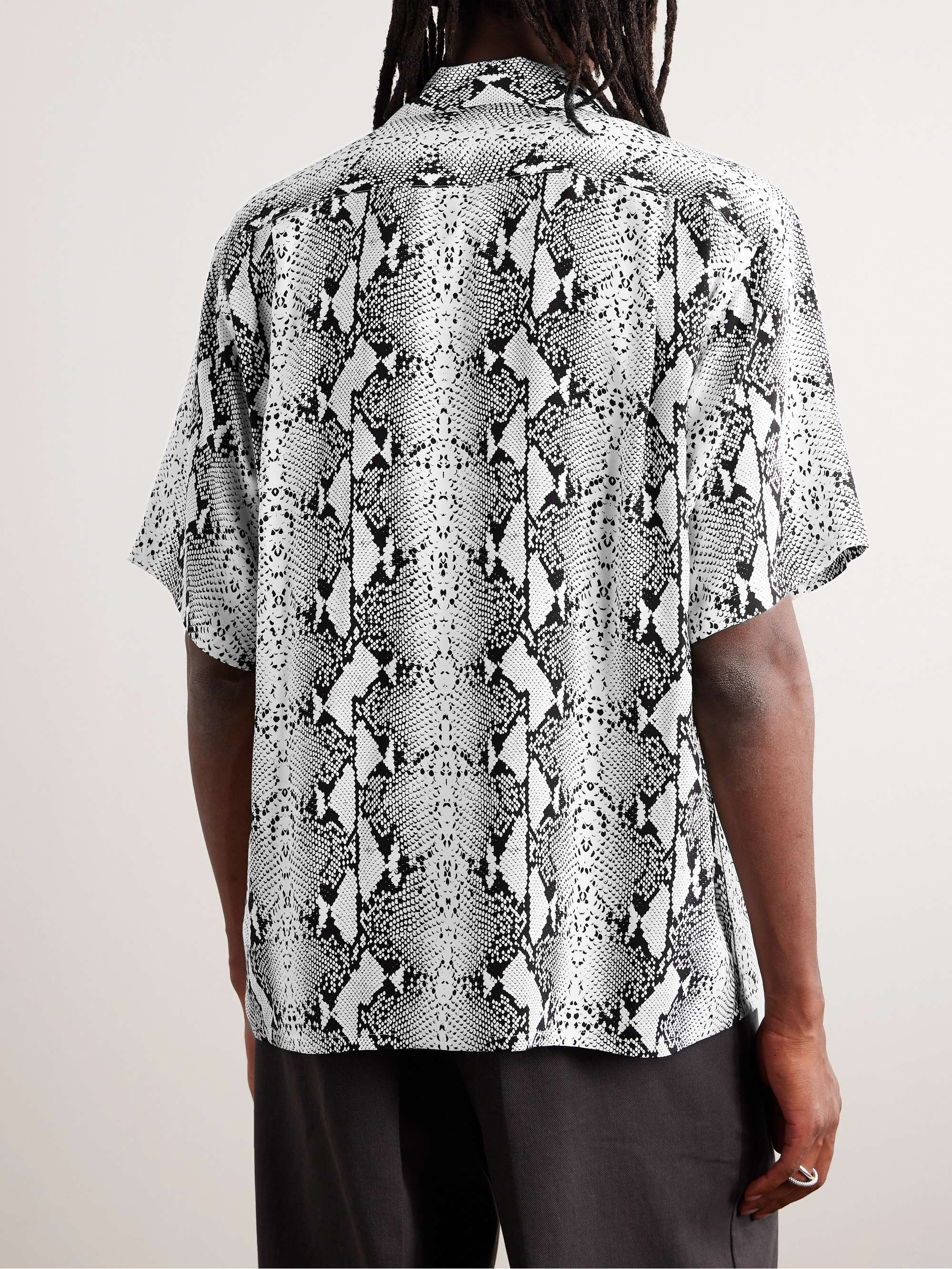 WACKO MARIA Camp-Collar Printed Satin Shirt