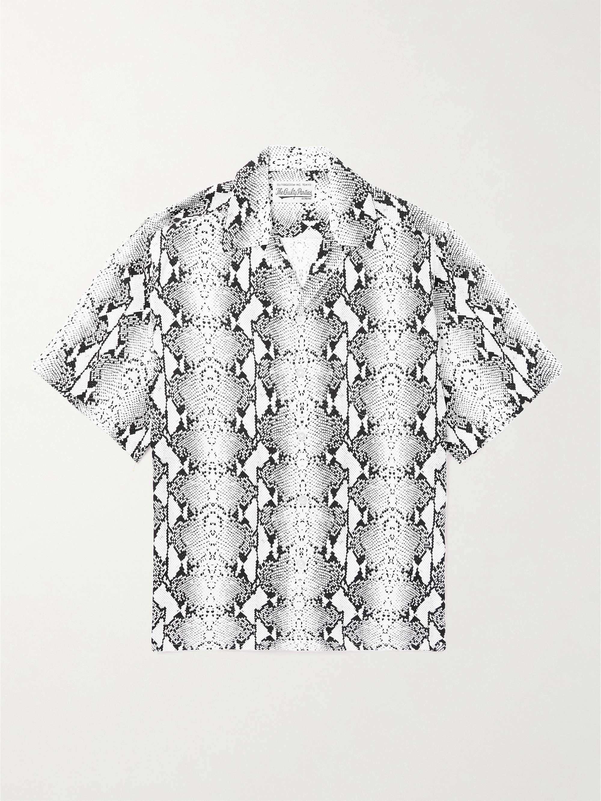 WACKO MARIA Camp-Collar Printed Satin Shirt