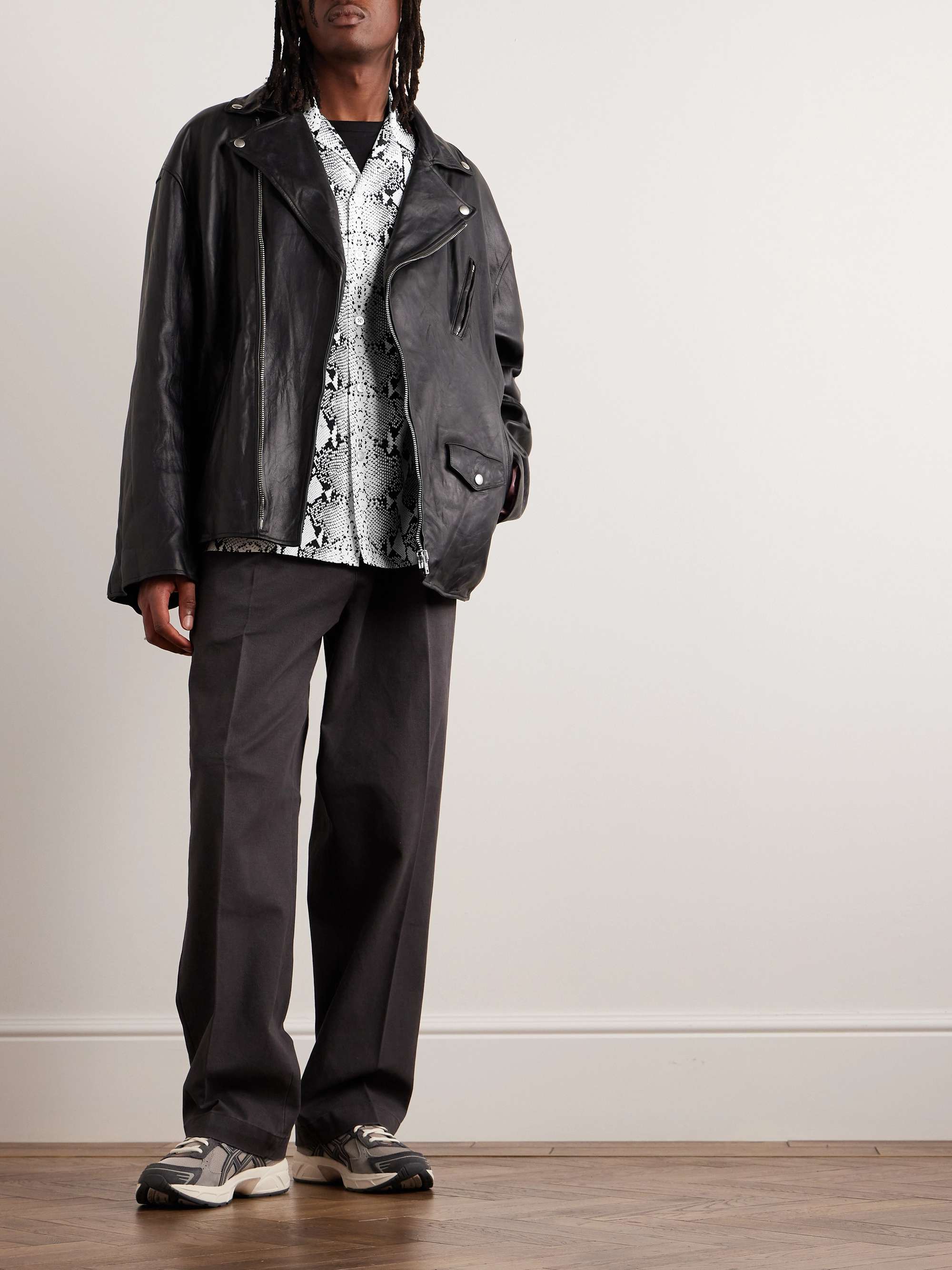 WACKO MARIA Camp-Collar Printed Satin Shirt