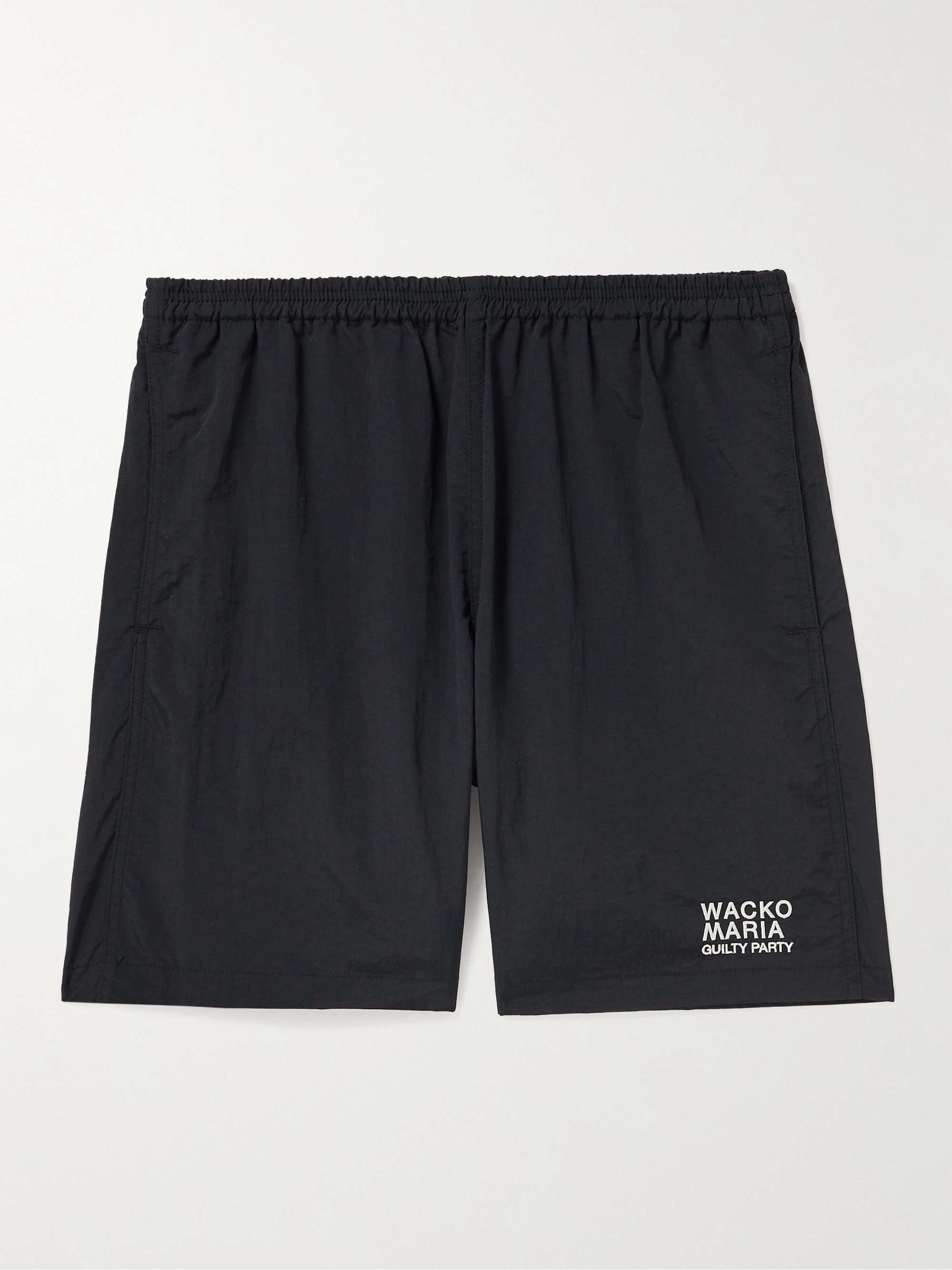 Straight-Leg Logo-Print Shell Drawstring Shorts