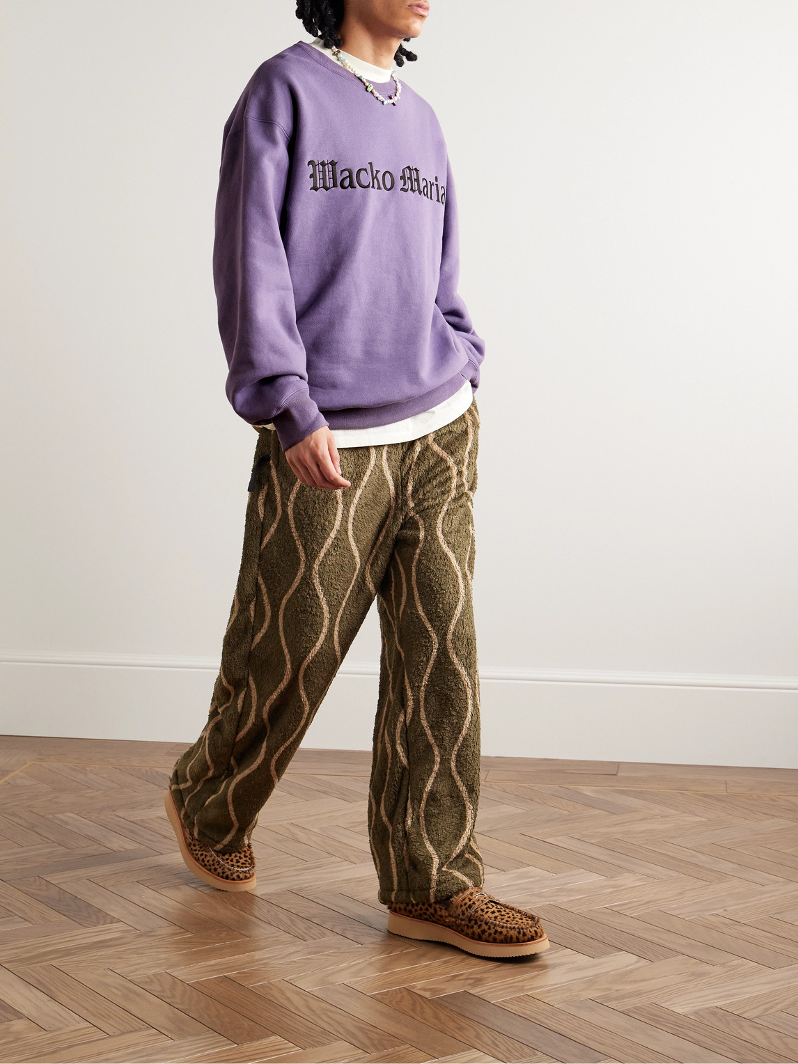 Logo-embroidered Cotton-jersey Sweatshirt In Purple