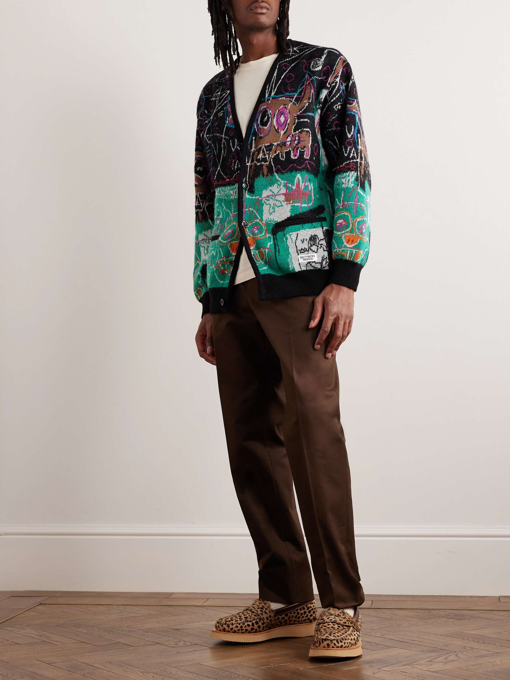 + Jean-Michel Basquiat Jacquard-Knit Cardigan