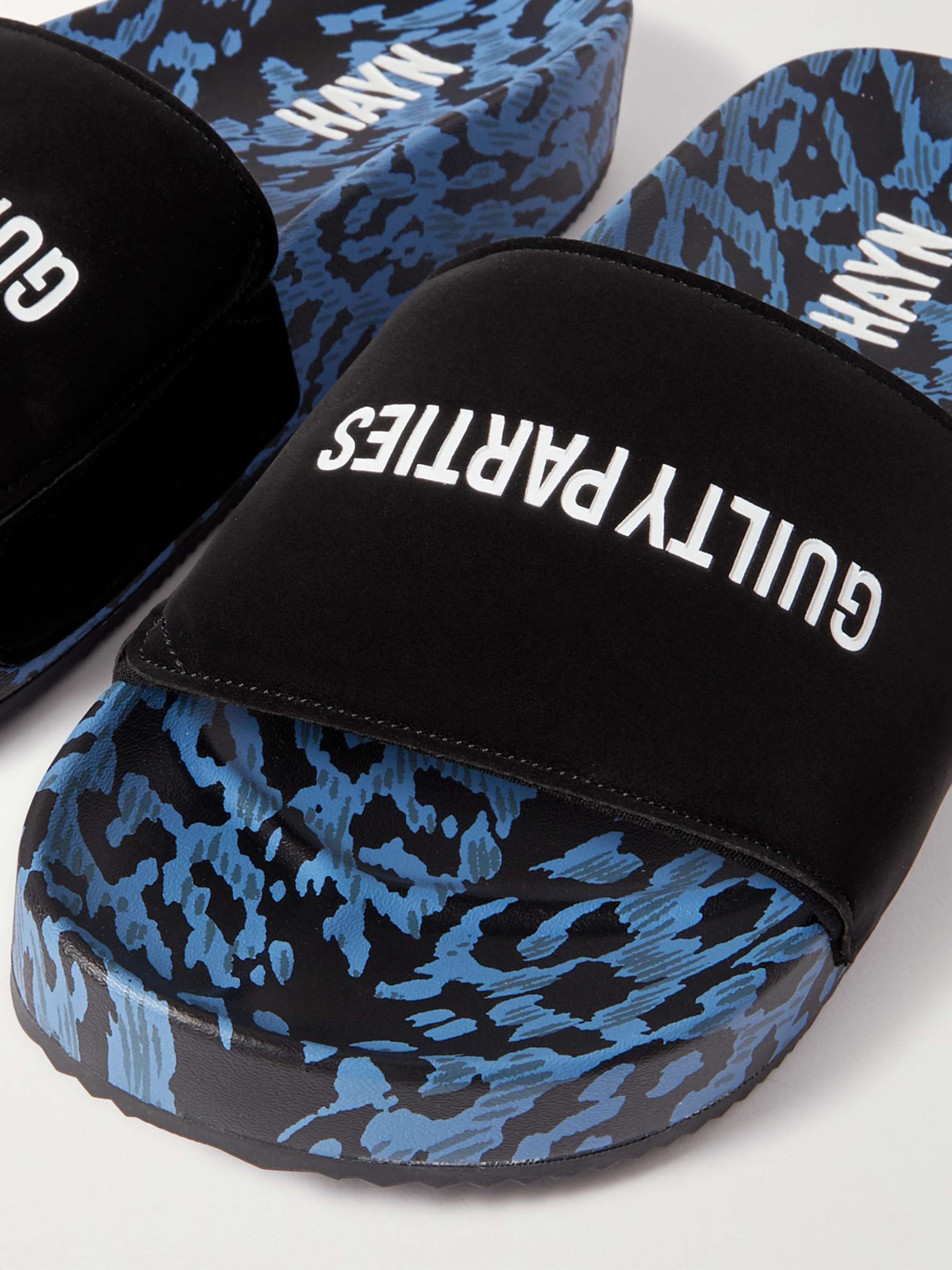 WACKO MARIA + HAYN Logo-Print Leopard-Print Rubber Slides for Men