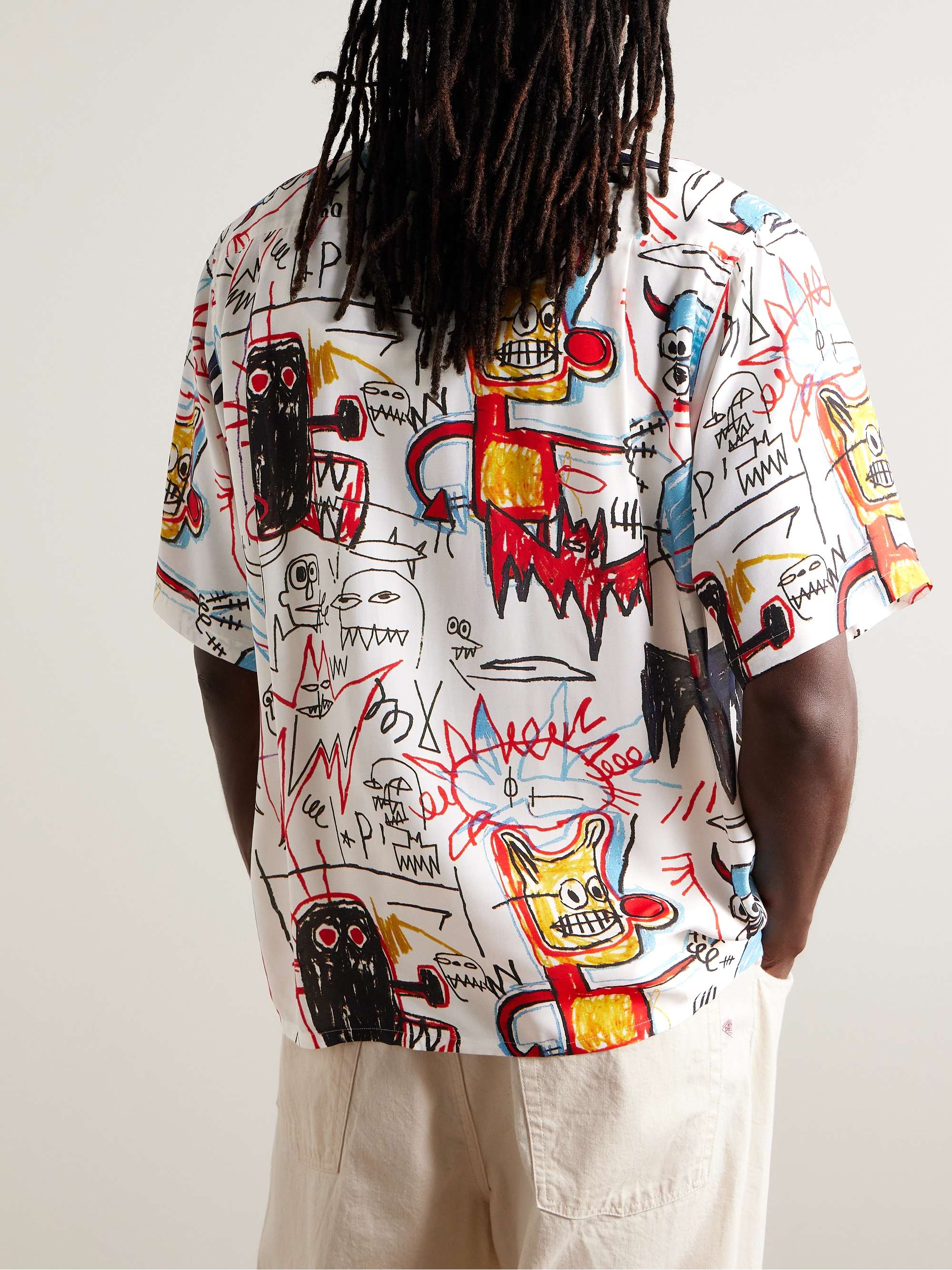 + Jean Michel Basquiat Convertible-Collar Printed Woven Shirt