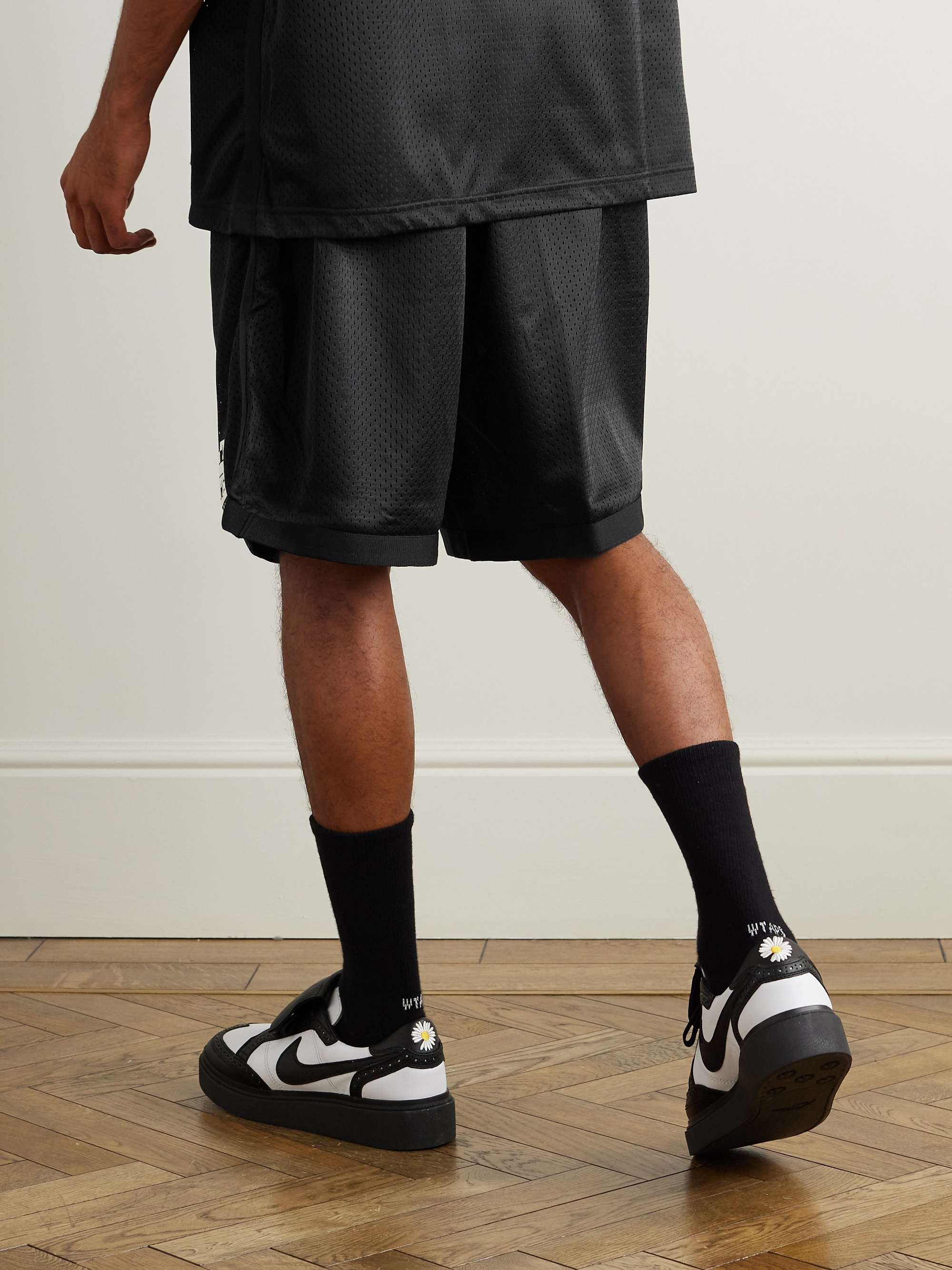 WACKO MARIA Straight-Leg Logo-Print Mesh Shorts for Men | MR PORTER