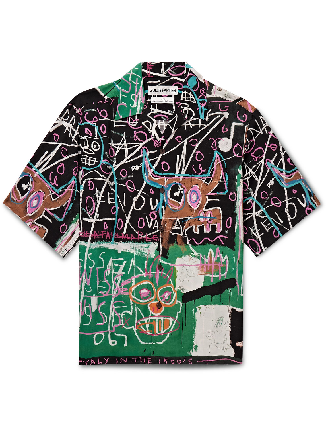 Jean-Michel Basquiat Convertible-Collar Printed Woven Shirt