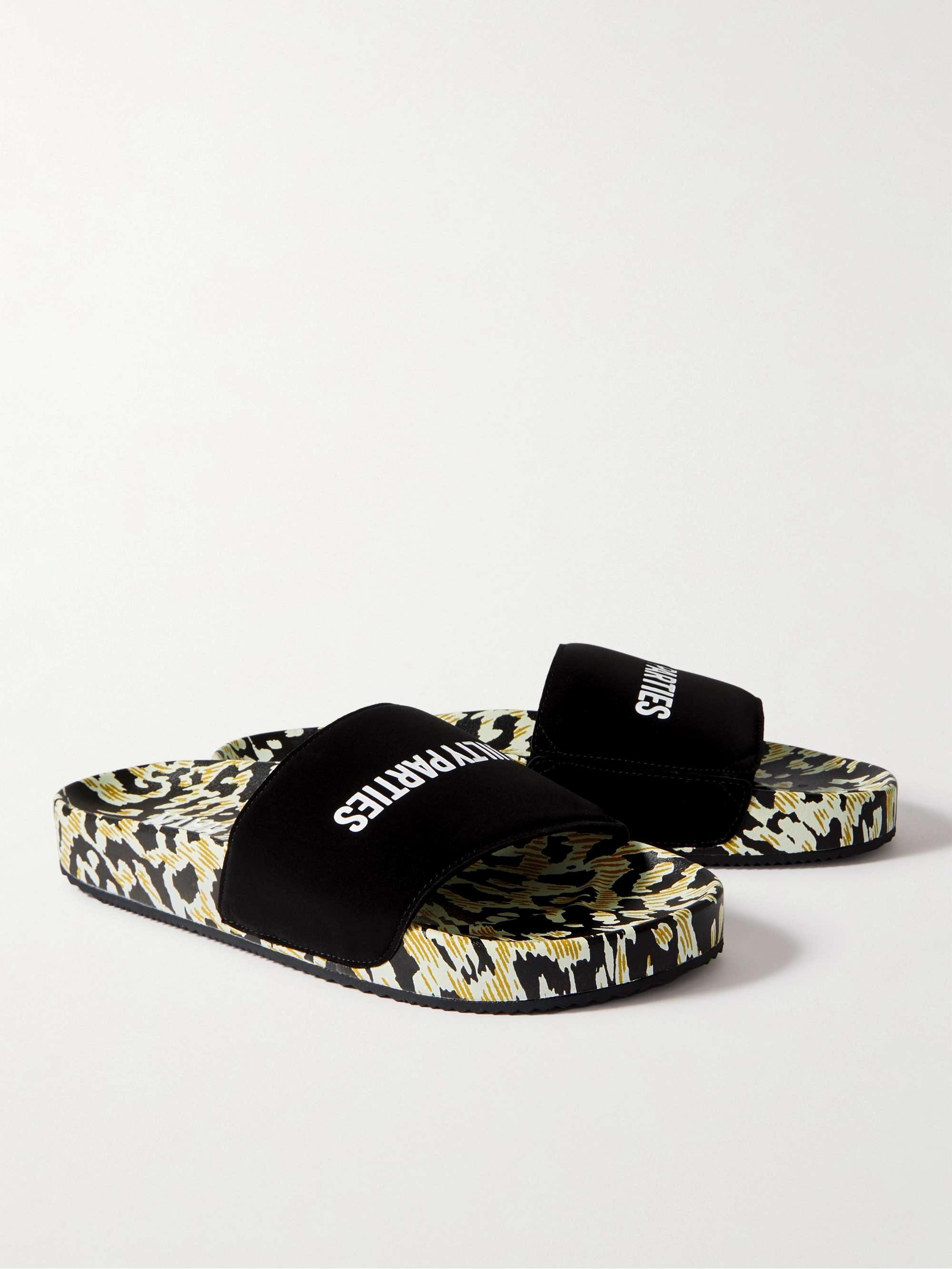 WACKO MARIA + HAYN Logo-Print Leopard-Print Rubber Slides for Men | MR ...