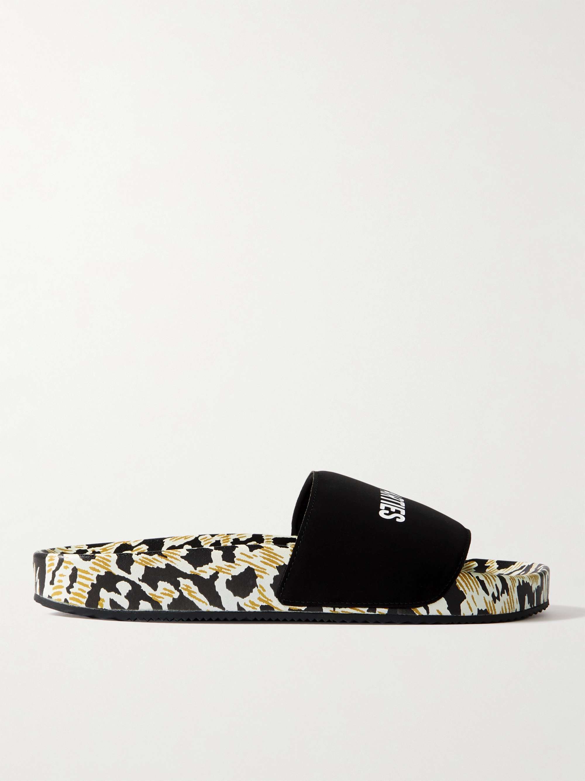 WACKO MARIA + HAYN Logo-Print Leopard-Print Rubber Slides for Men