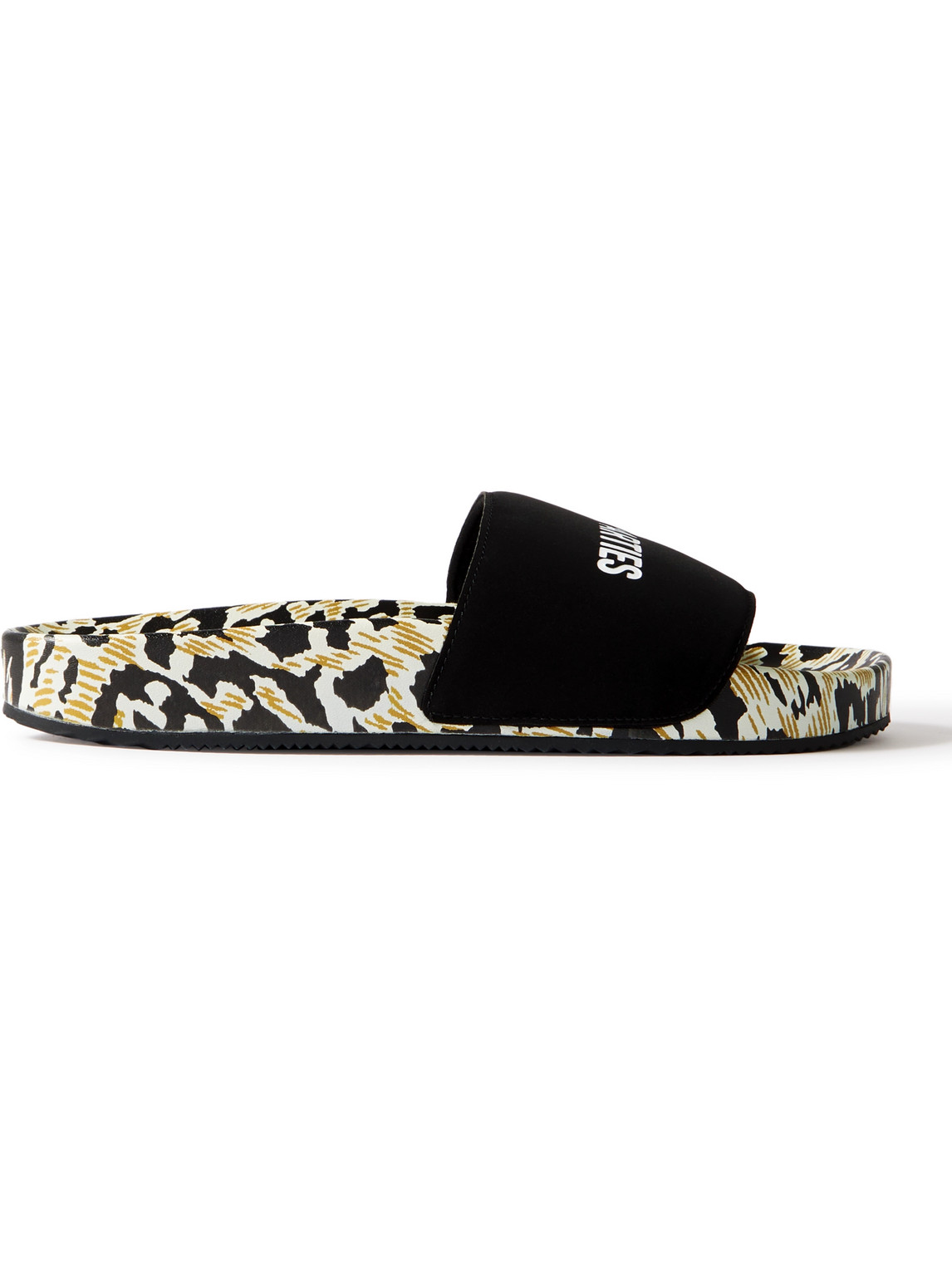 Wacko Maria - HAYN Logo-Print Leopard-Print Rubber Slides - Men - Black - 26