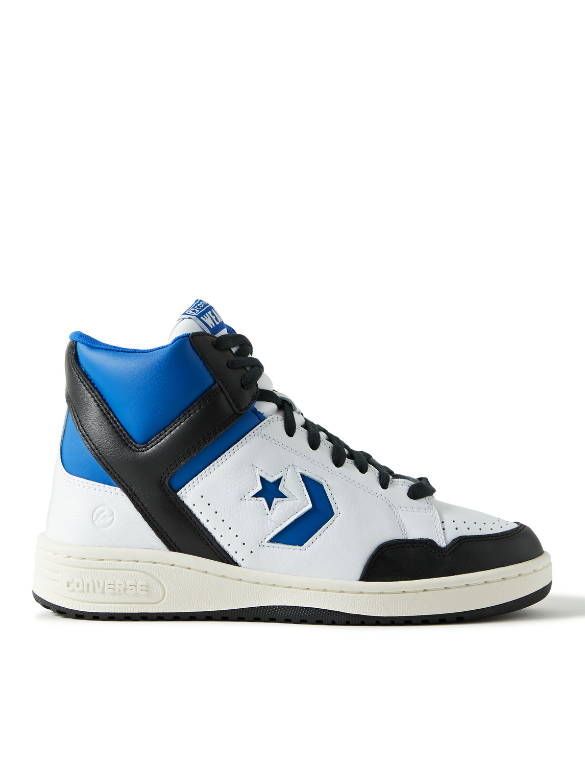 Fragment Weapon Colour-Block Leather High-Top Sneakers