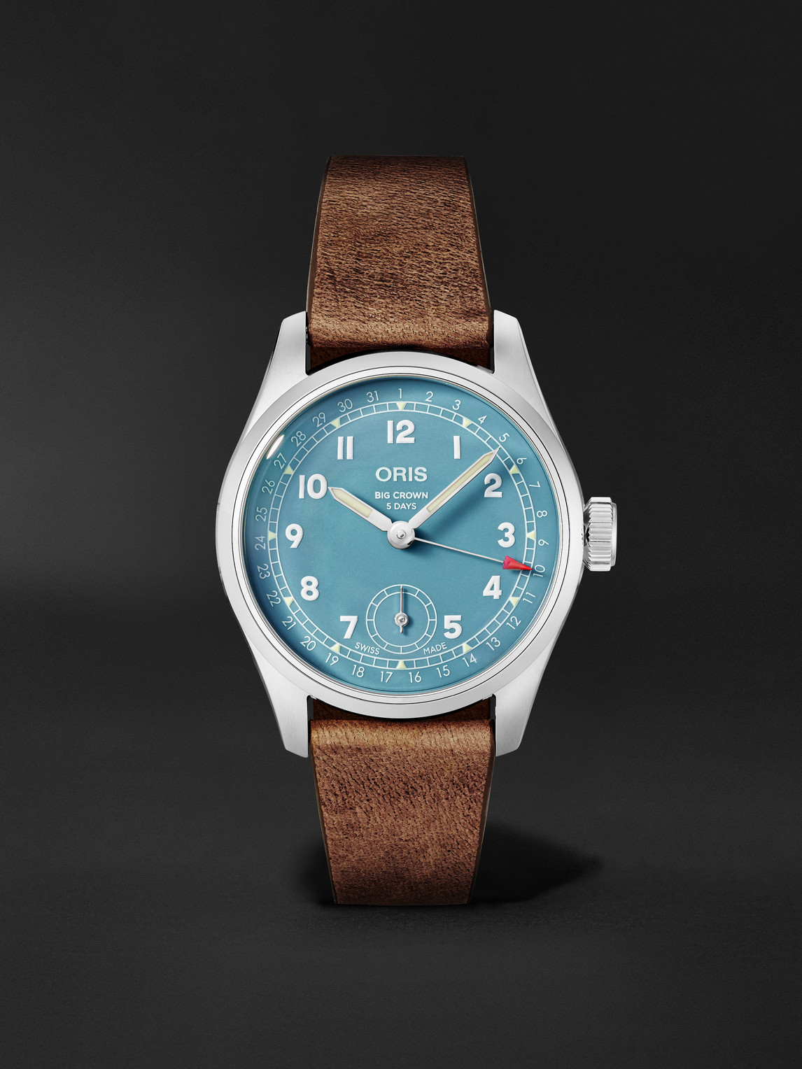 Oris – Big Crown Hand-Wound 38mm Stainless Steel and Leather Watch Ref. No. 01 473 7786 4065