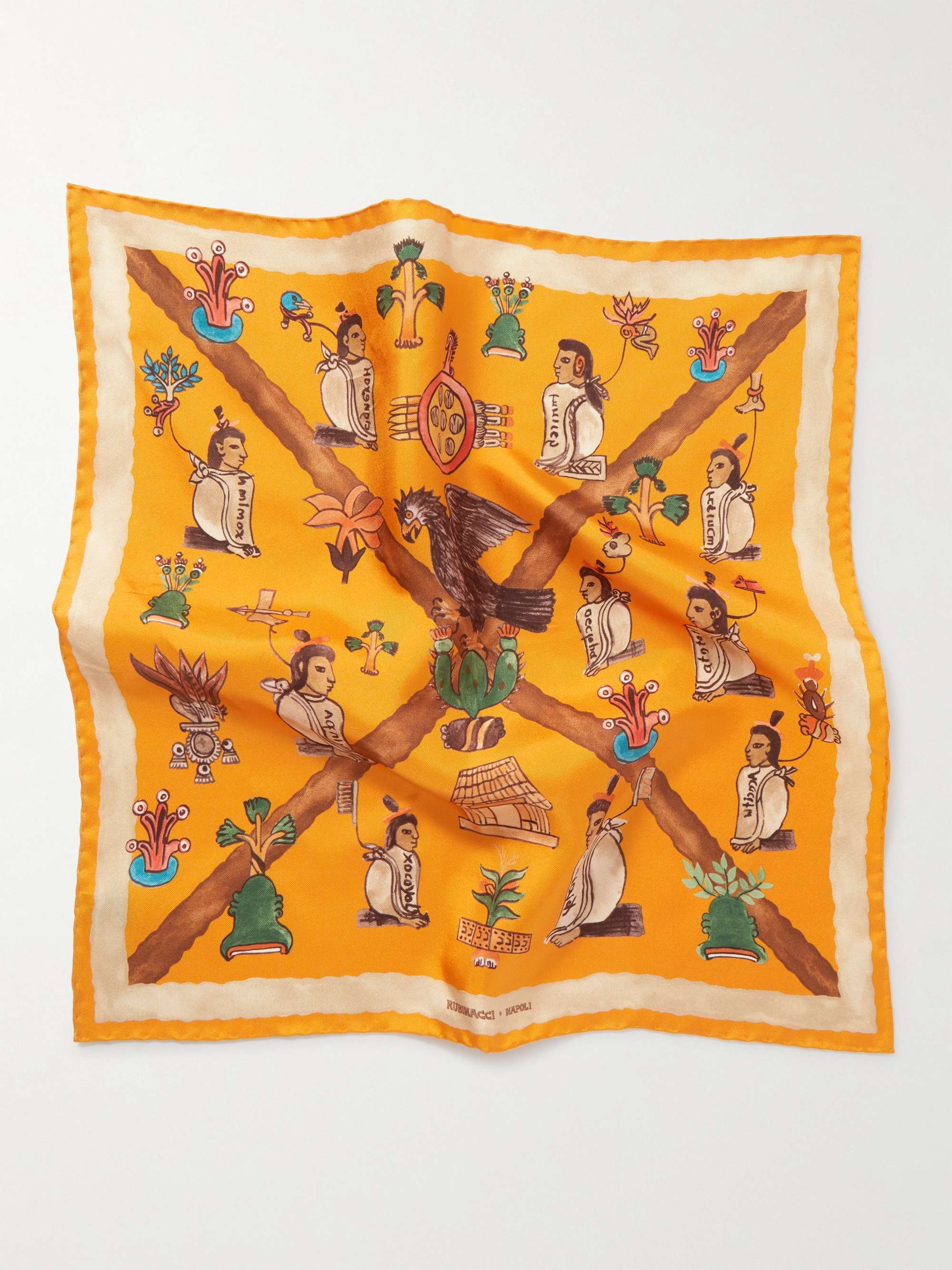 RUBINACCI Printed Silk-Twill Pocket Square
