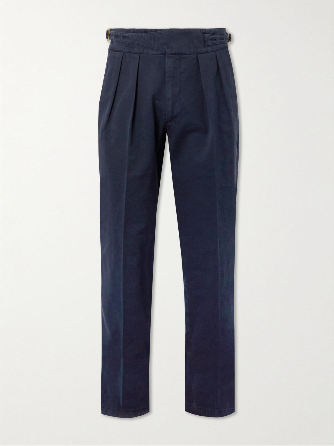 Manny Tapered Pleated Cotton-Twill Trousers