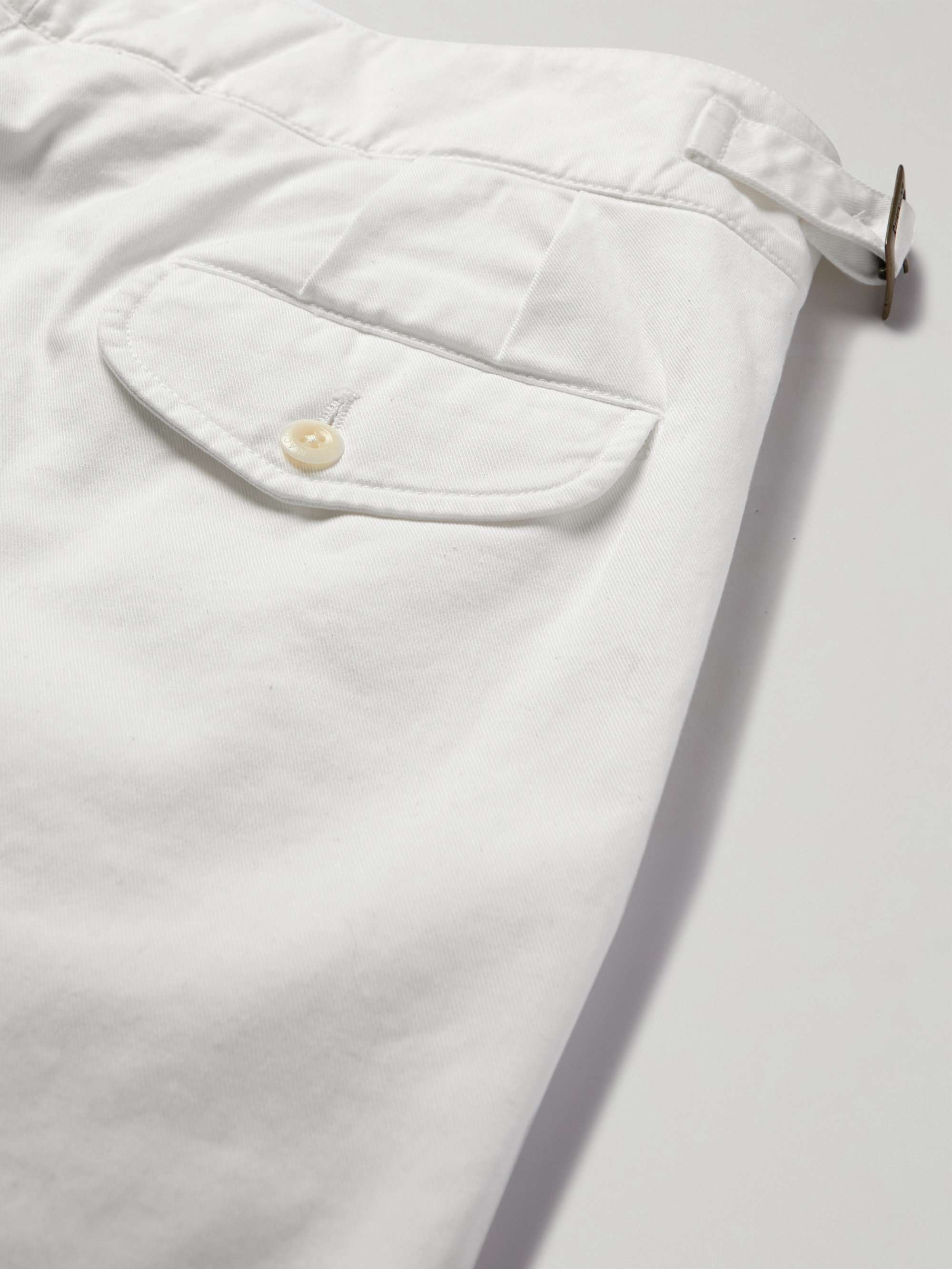 RUBINACCI Manny Tapered Pleated Cotton-Twill Trousers