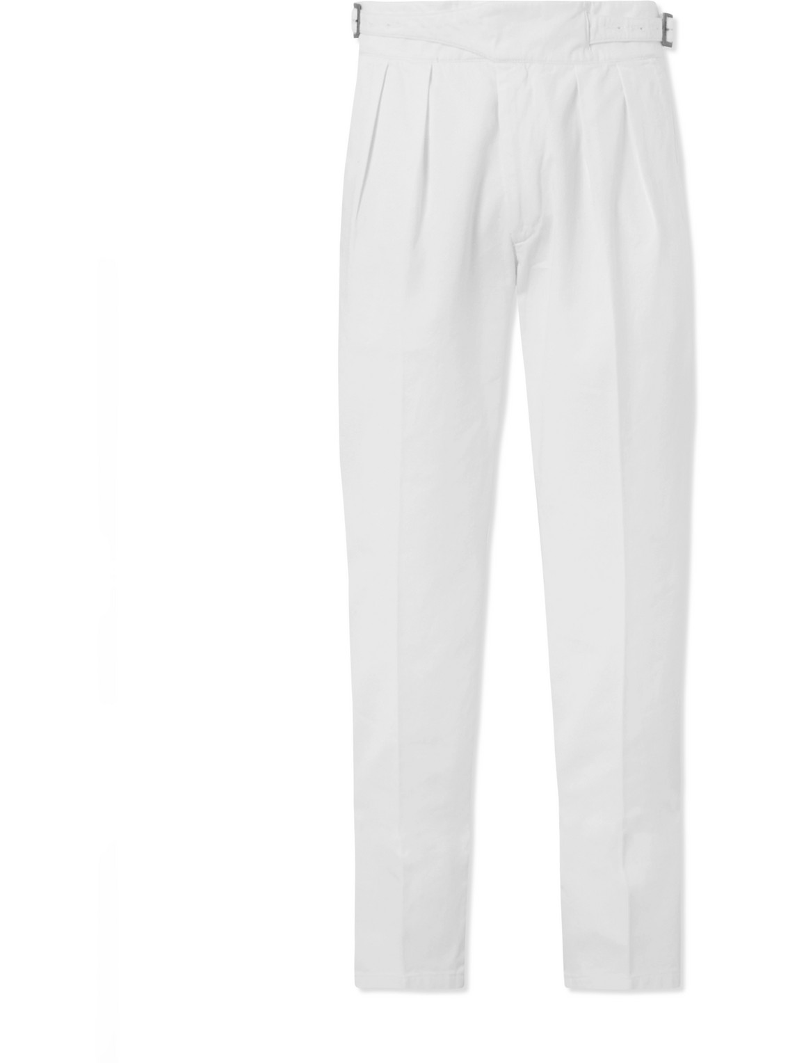 Manny Tapered Pleated Cotton-Twill Trousers