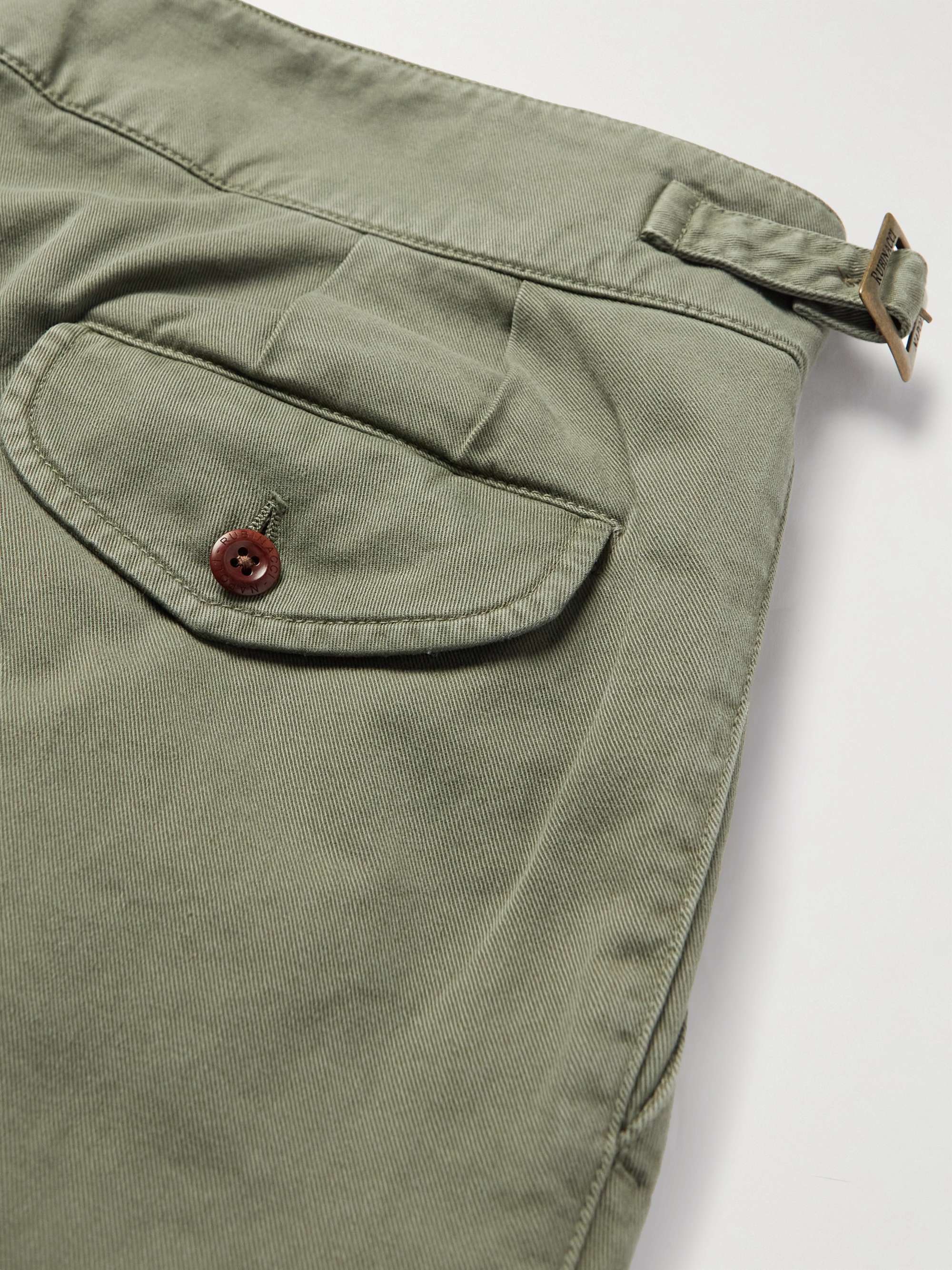 RUBINACCI Manny Tapered Pleated Cotton-Twill Trousers