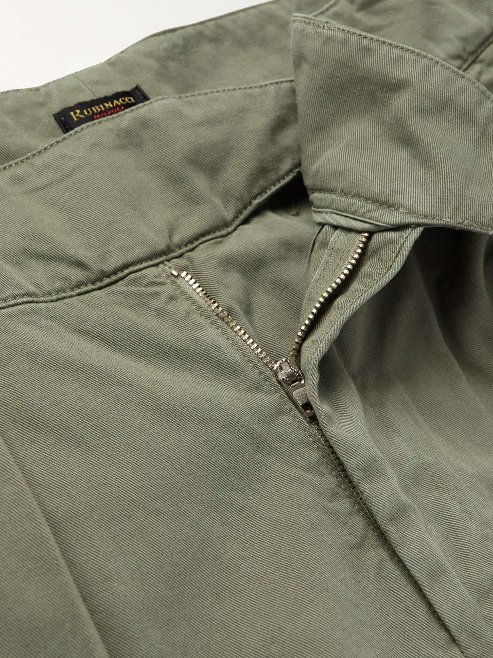 RUBINACCI Manny Tapered Pleated Cotton-Twill Trousers