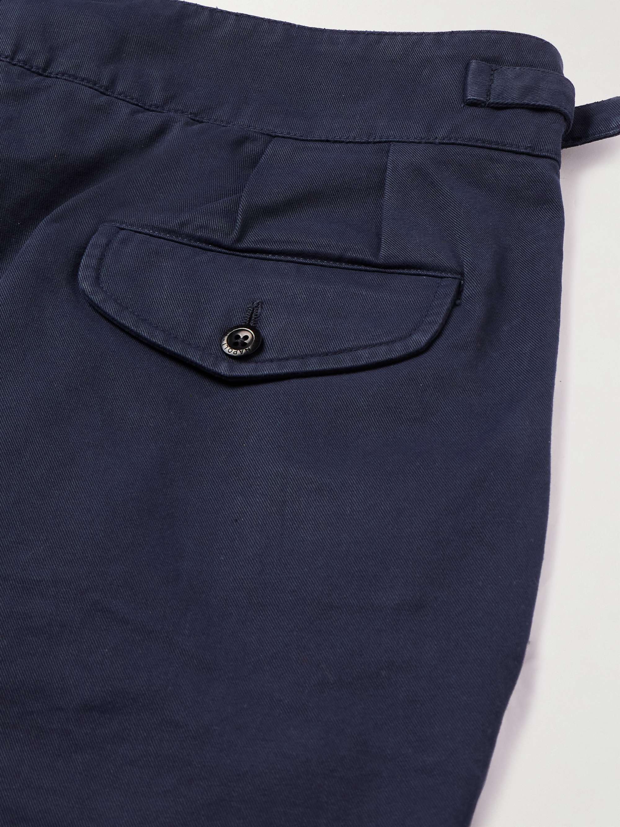 RUBINACCI Straight-Leg Pleated Cotton-Twill Shorts