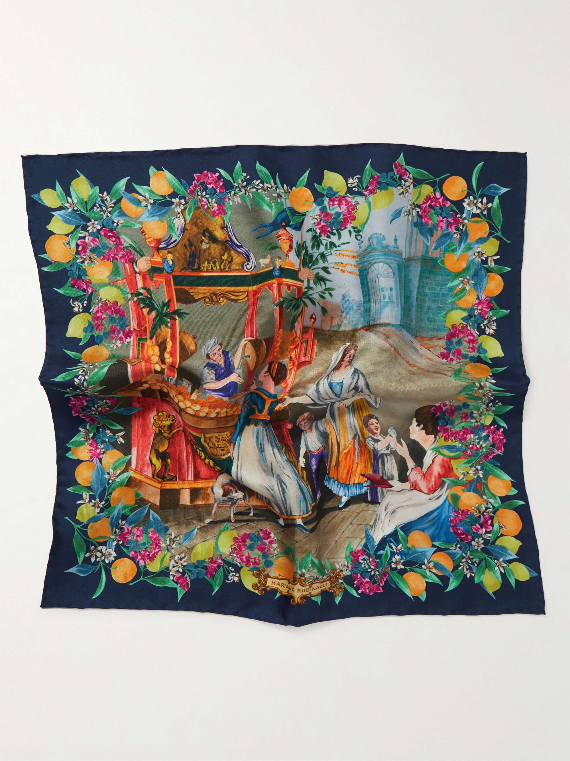 RUBINACCI Printed Silk-Twill Pocket Square