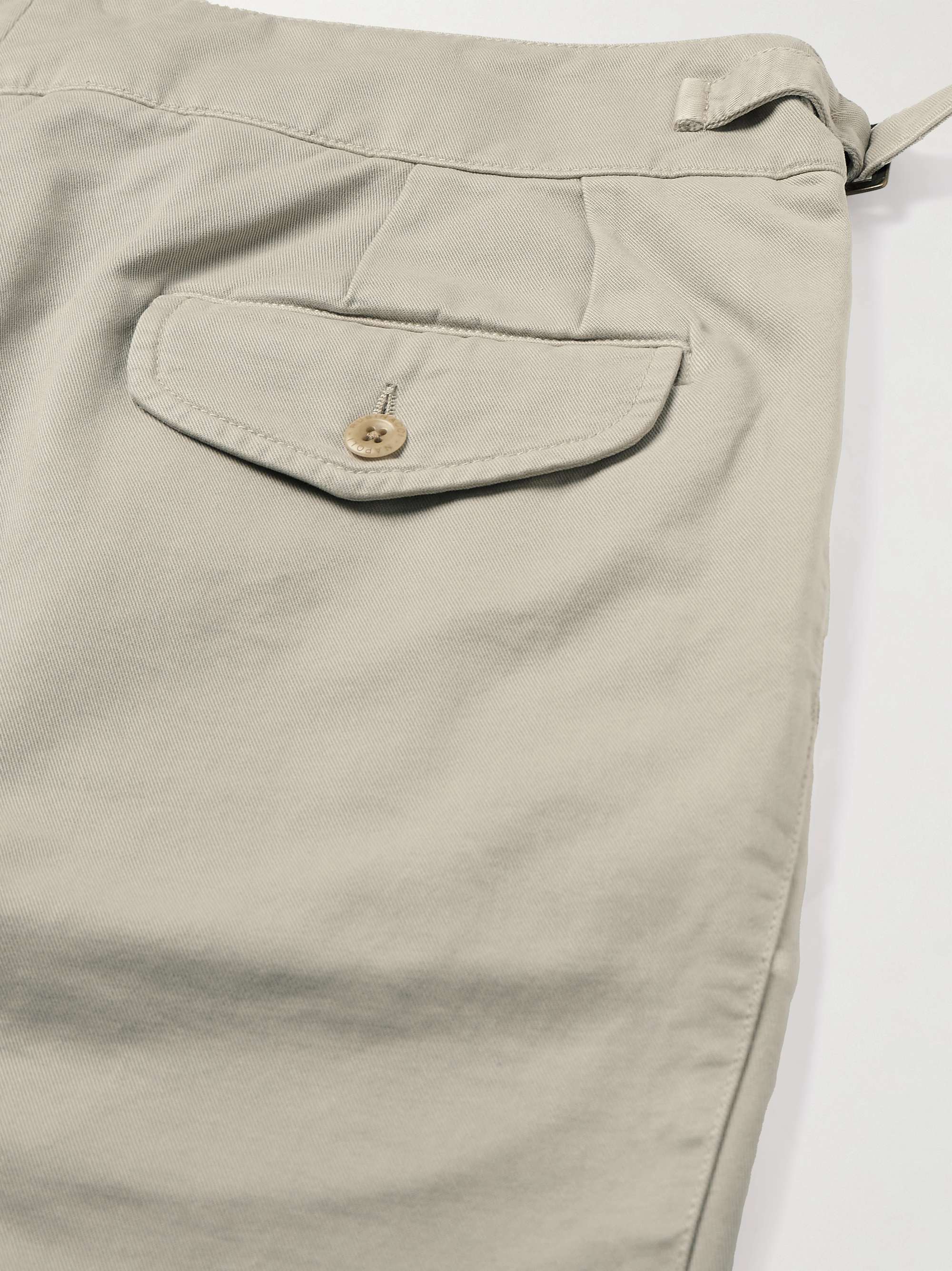 RUBINACCI Straight-Leg Pleated Cotton-Twill Shorts