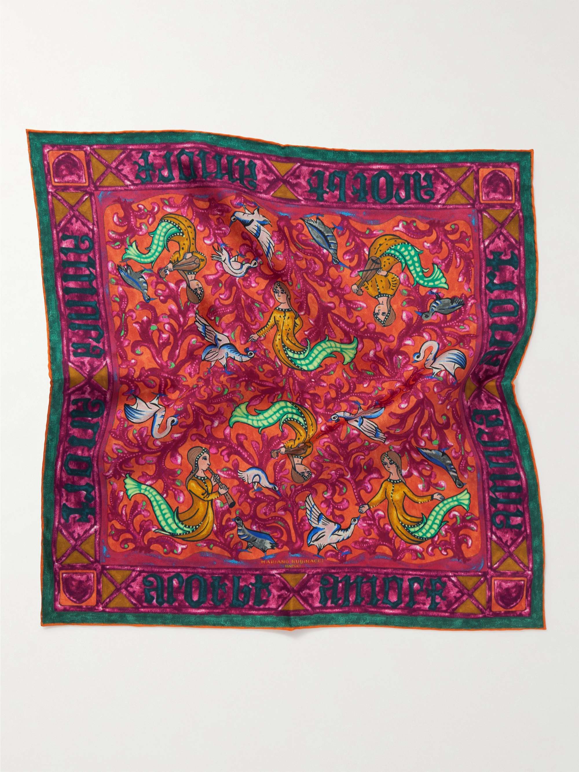 RUBINACCI Printed Silk-Twill Pocket Square