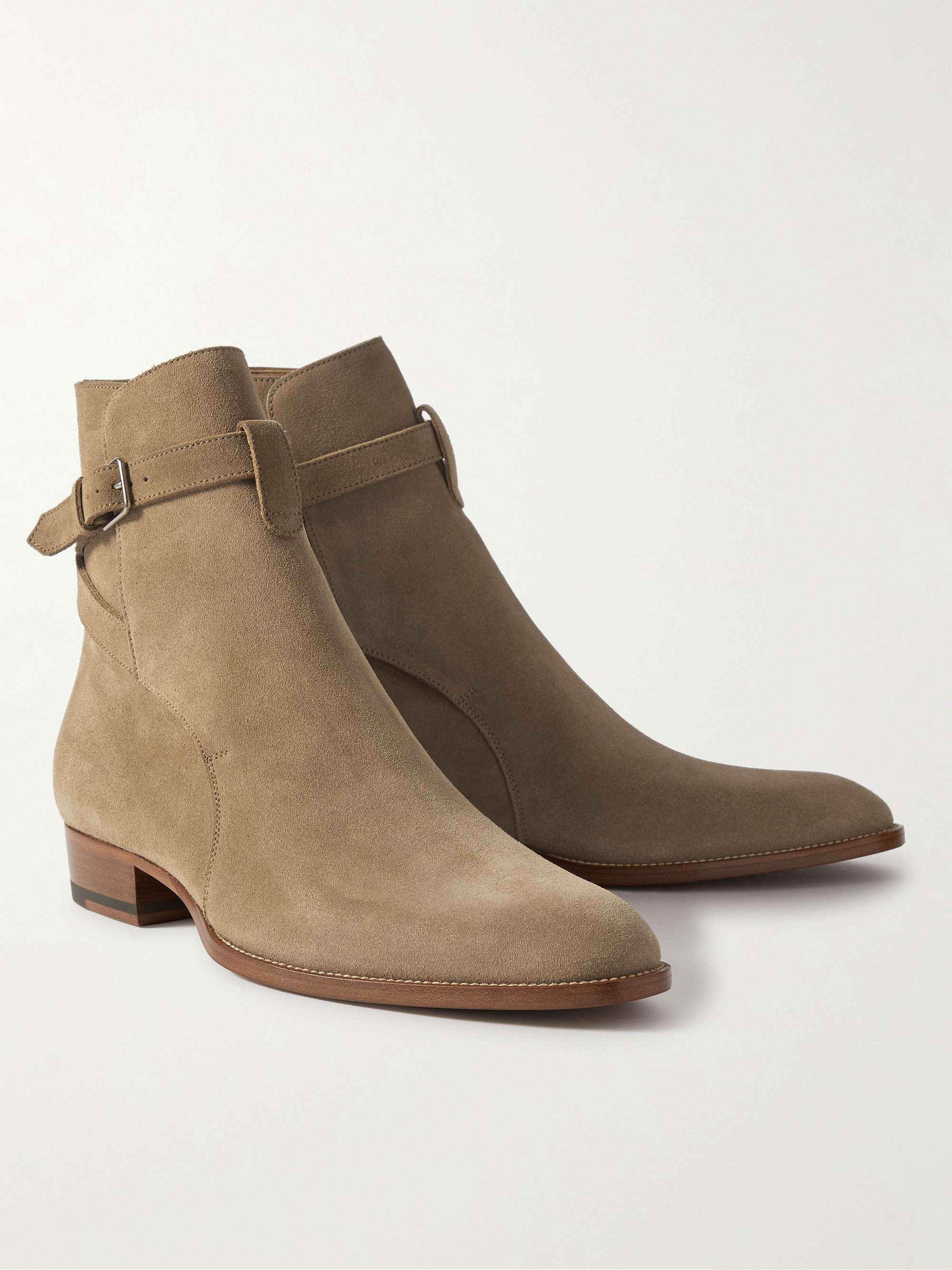 SAINT LAURENT Wyatt 30 Suede Boots for Men | MR PORTER