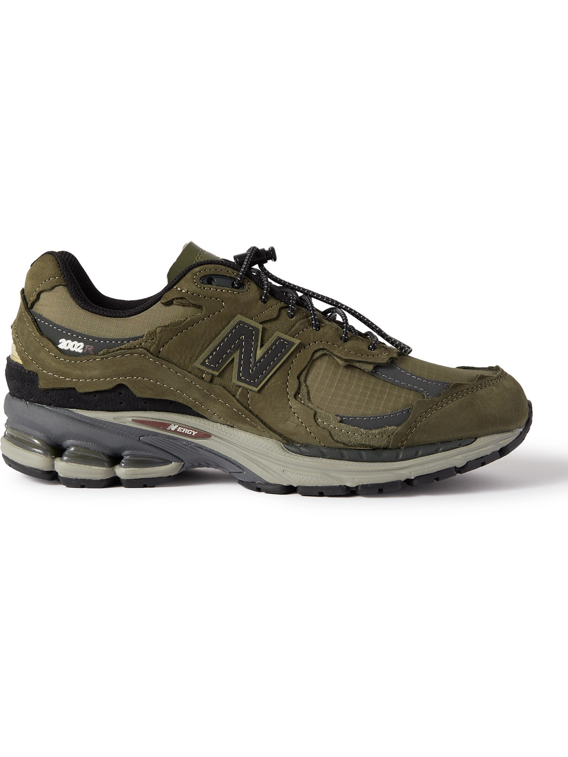 Shop New Balance 2002rd Protection Pack Leather-trimmed Nubuck And Ripstop Sneakers In Green