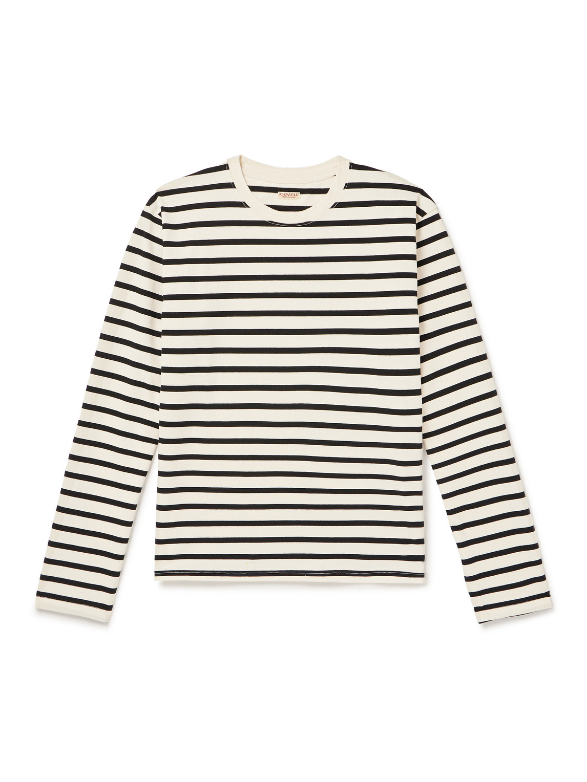 Printed Striped Cotton-Jersey T-Shirt