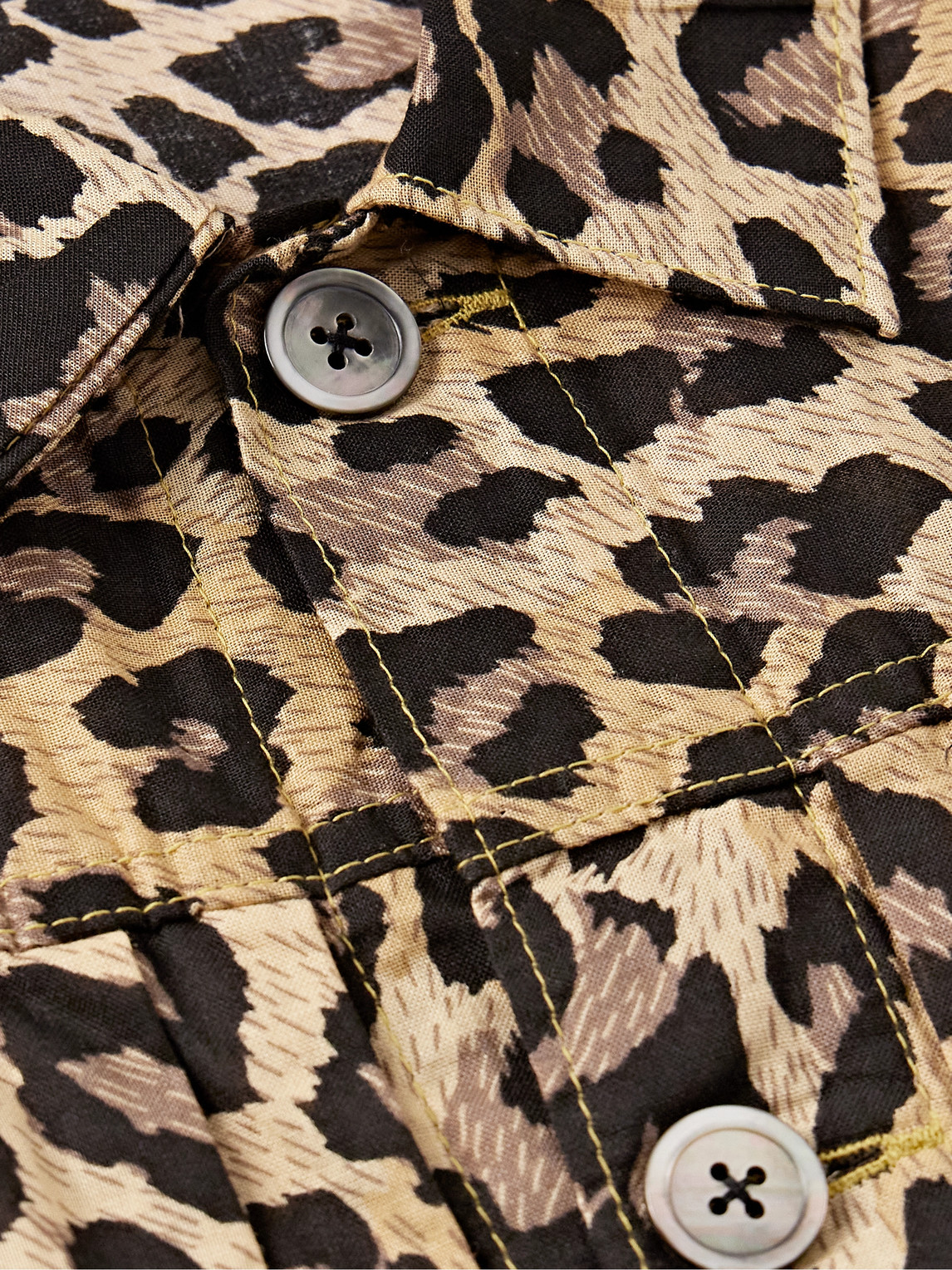 Shop Kapital Leopard-print Cotton-gauze Shirt Jacket In Brown